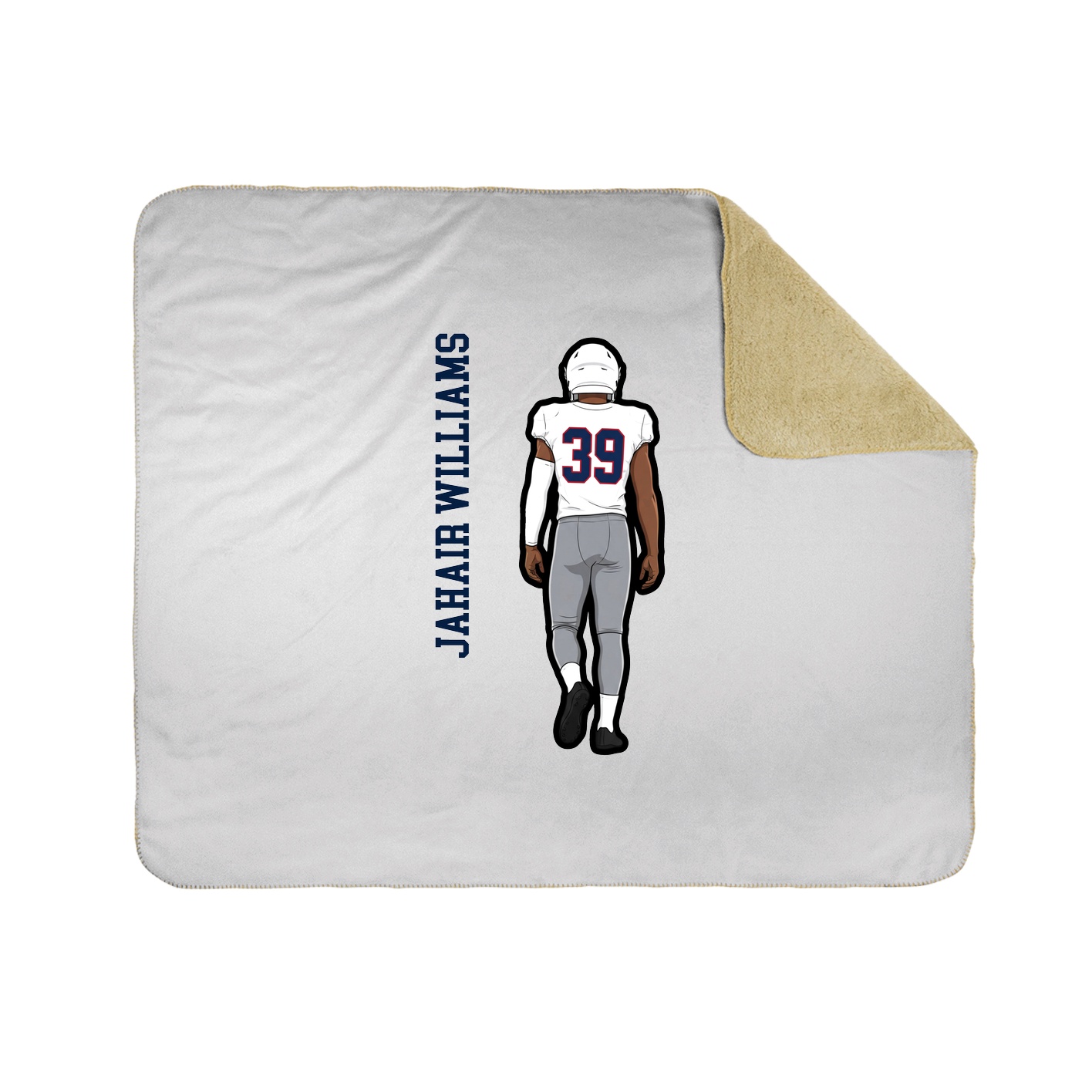 Throw Blanket — Name Vertical in White