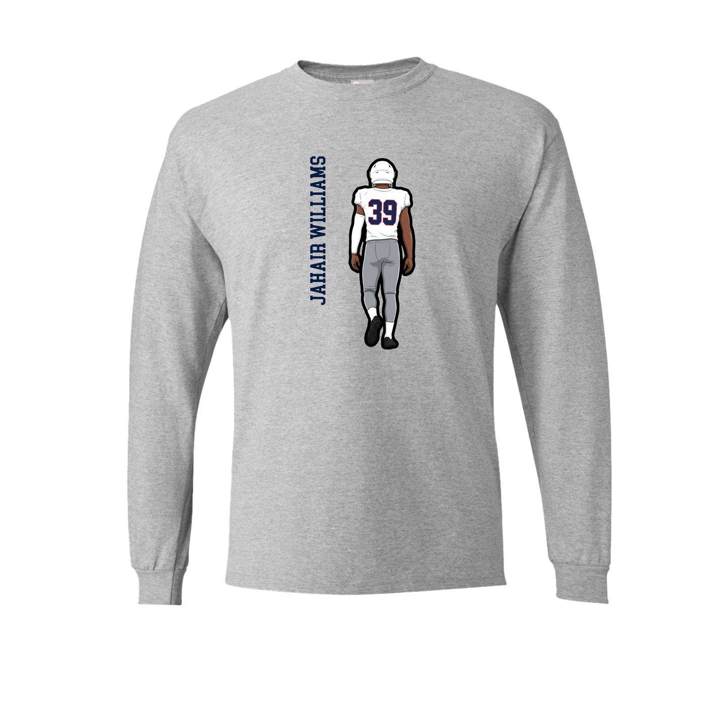 Long Sleeve Tee — Name Vertical in Grey