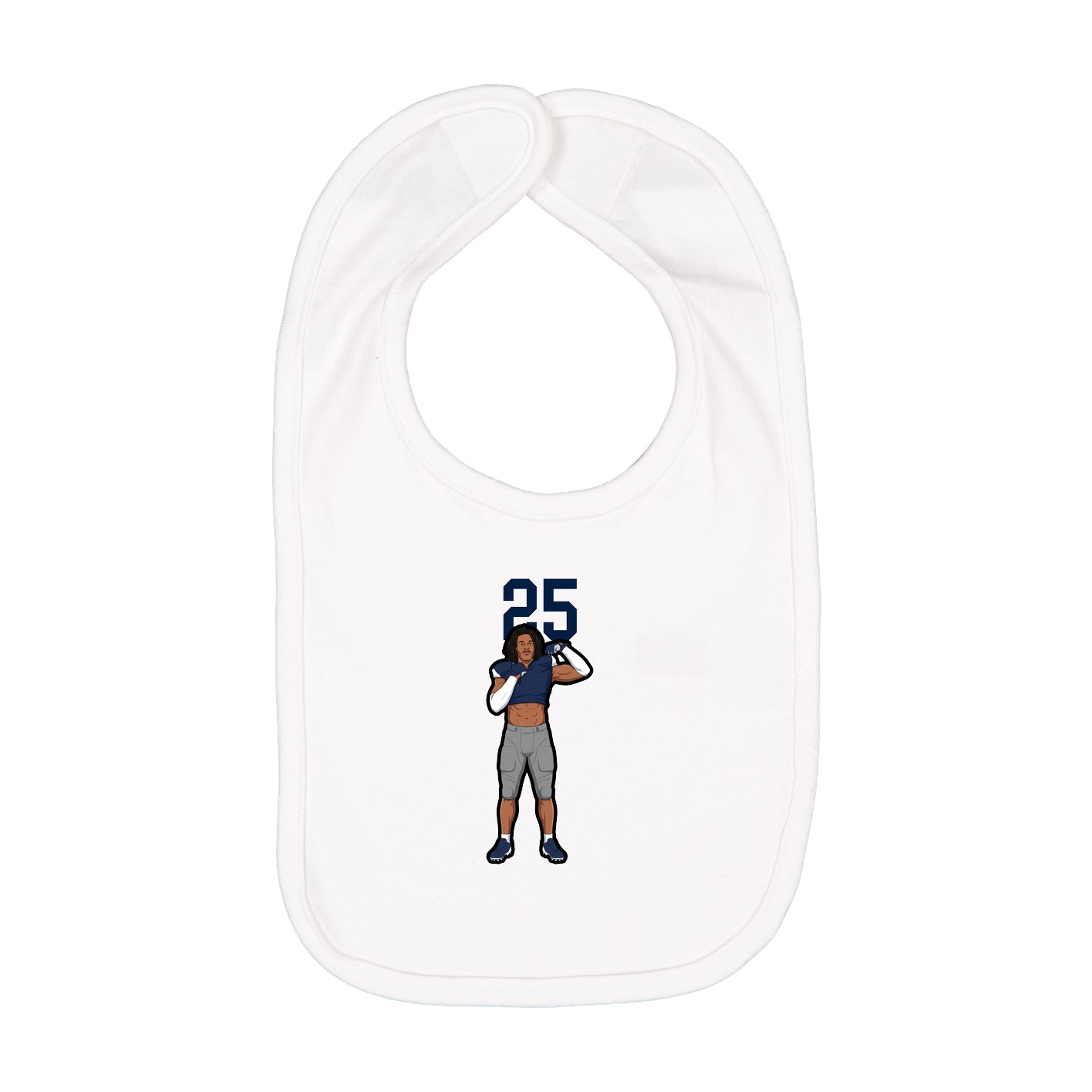 Infant Bib — Number Top in White