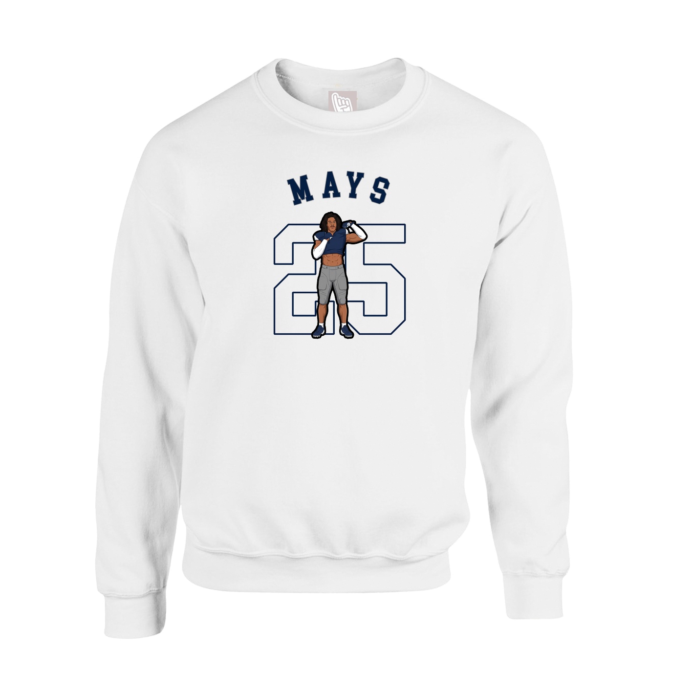 Fleece Crew — Shirsey Arch in White
