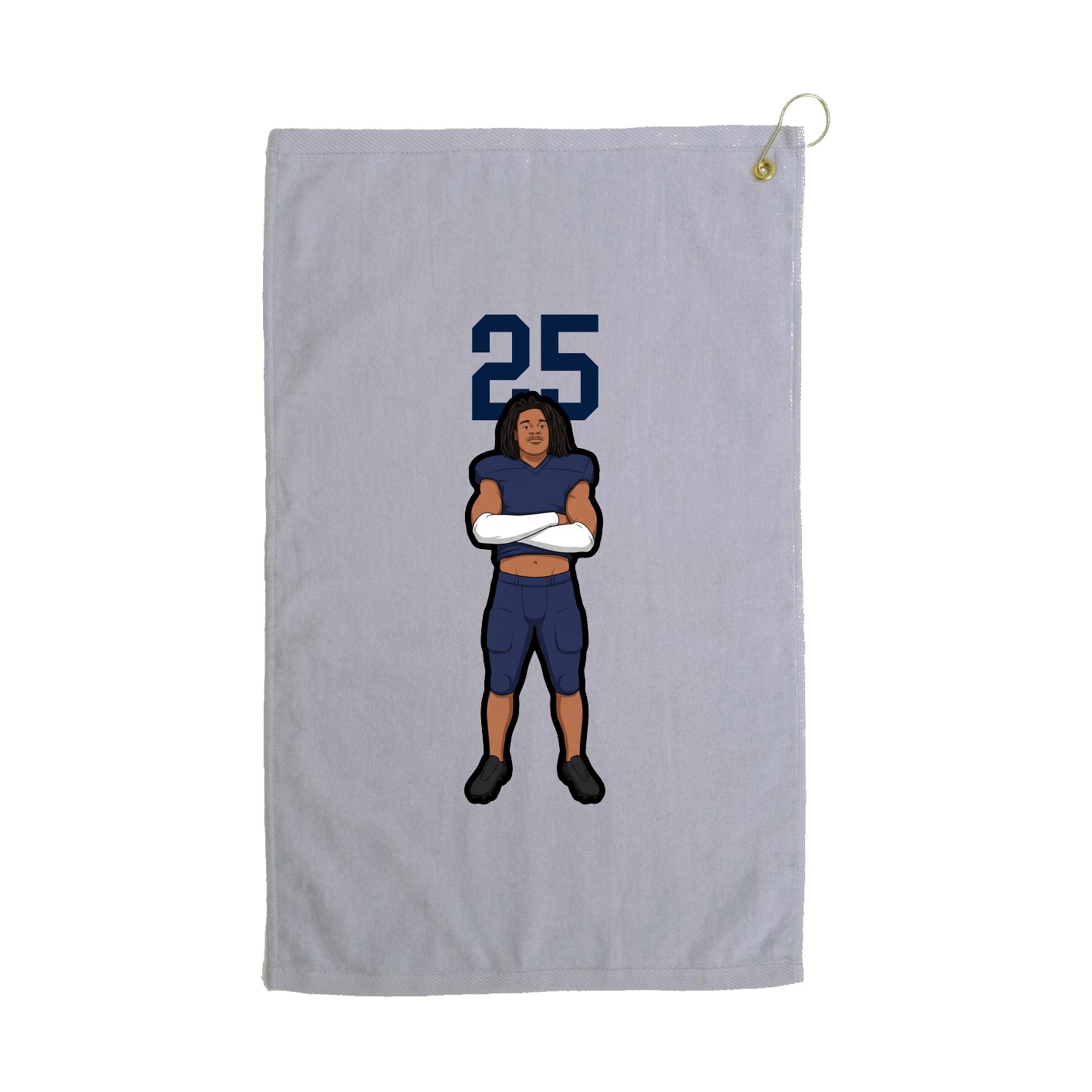 Golf Towel — Number Top in Grey