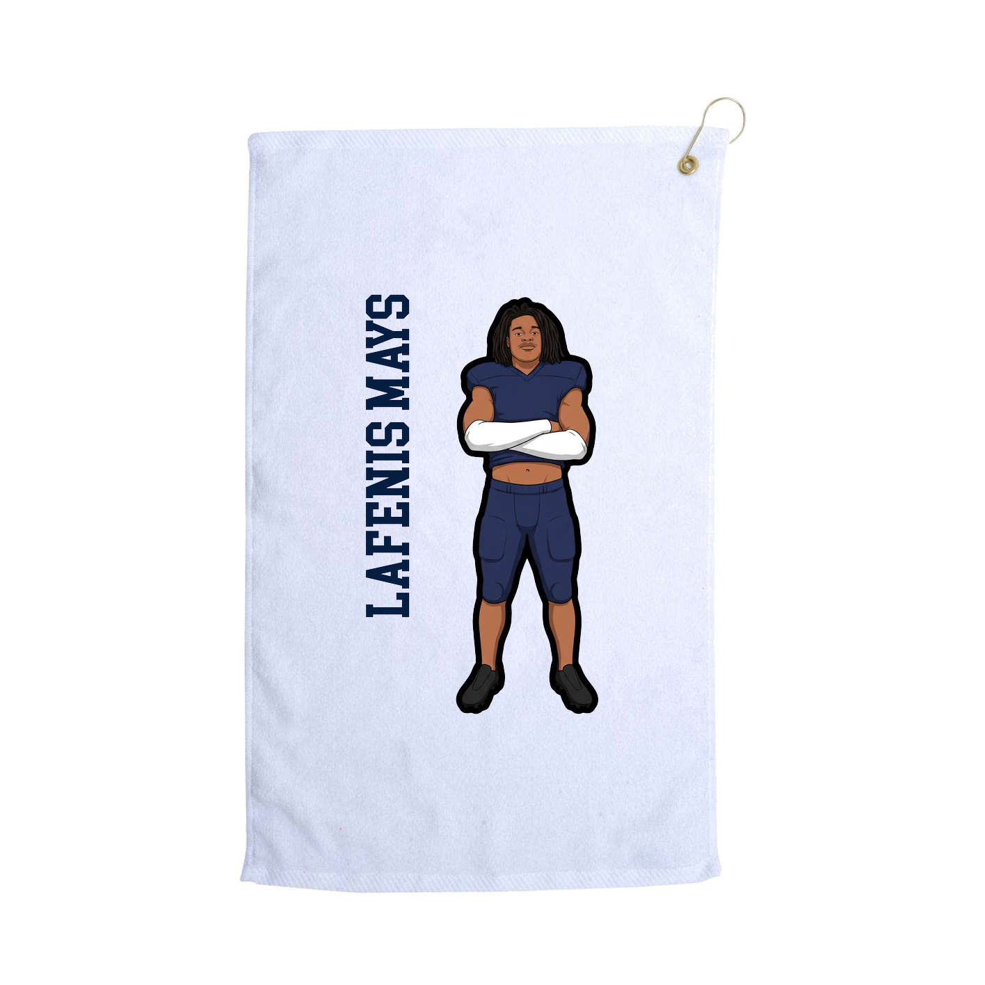 Golf Towel — Name Vertical in White