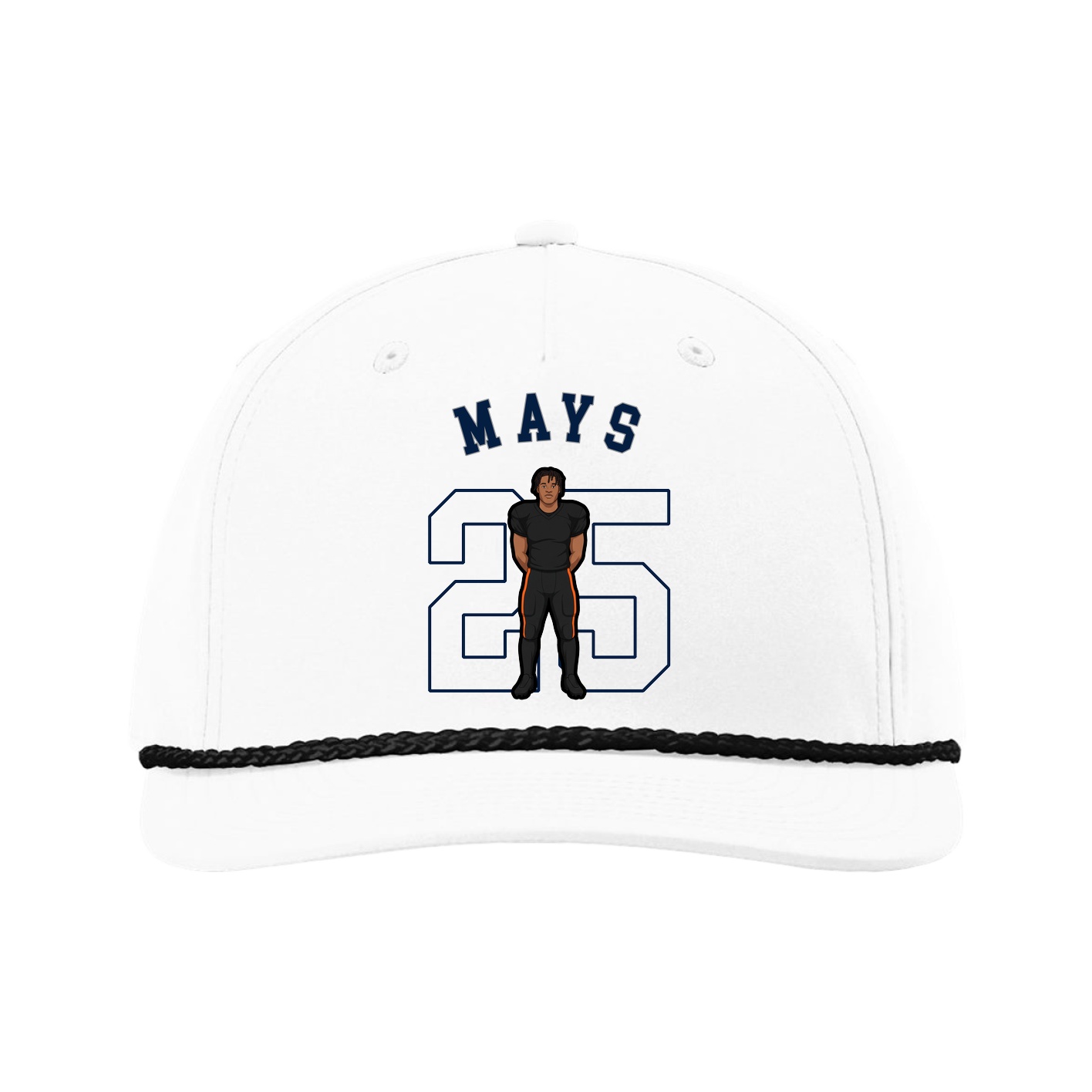 Five-Panel Classic Rope Cap — Shirsey Arch in White