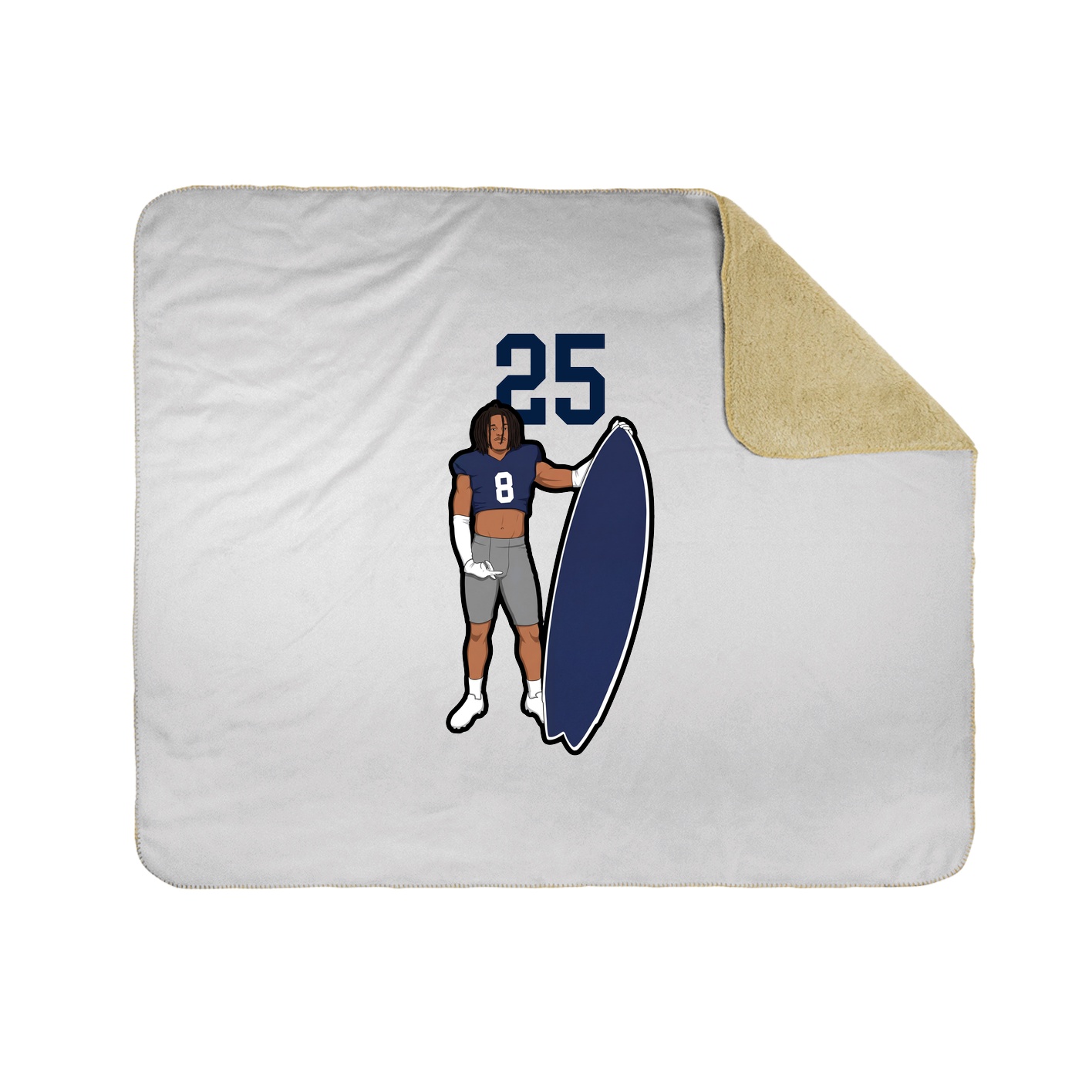 Throw Blanket — Number Top in White
