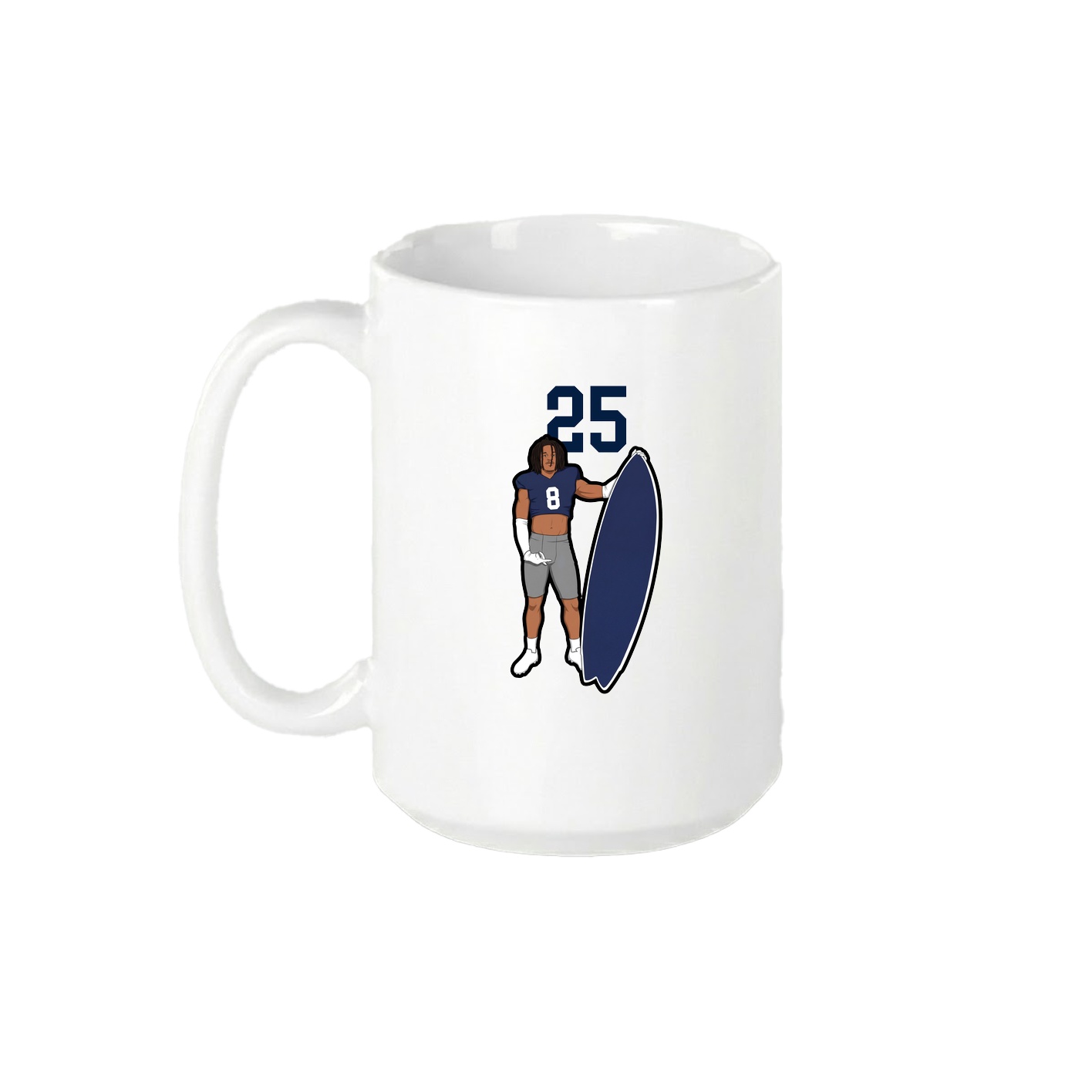 15oz Coffee Mug — Number Top in White