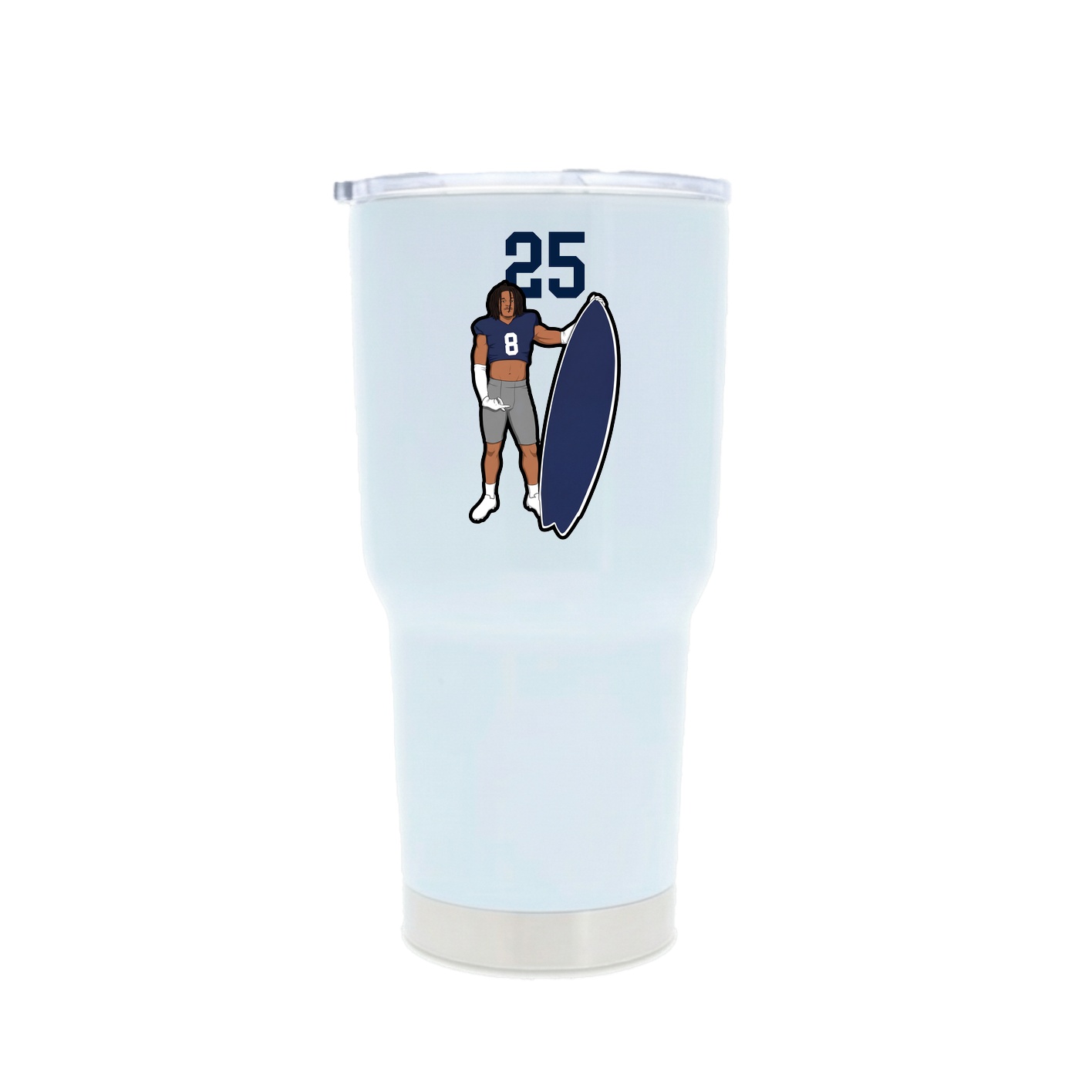 30oz Stainless Steel Tumbler — Number Top in White