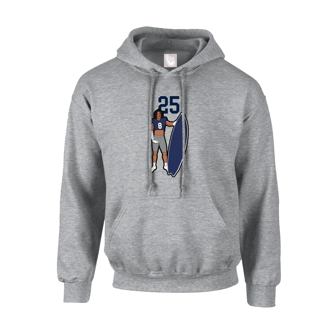 Youth Hoodie — Number Top in Grey