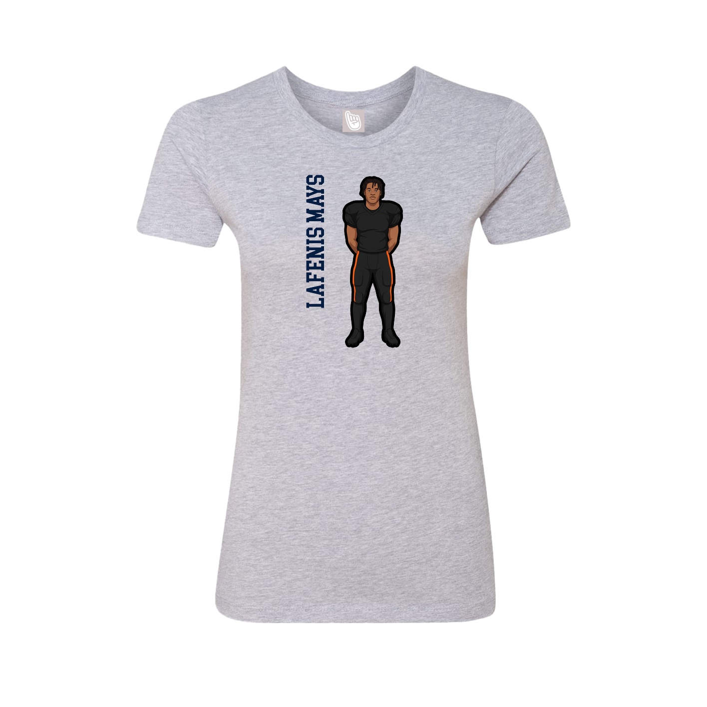 Fitted Women's Tee — Name Vertical in Grey