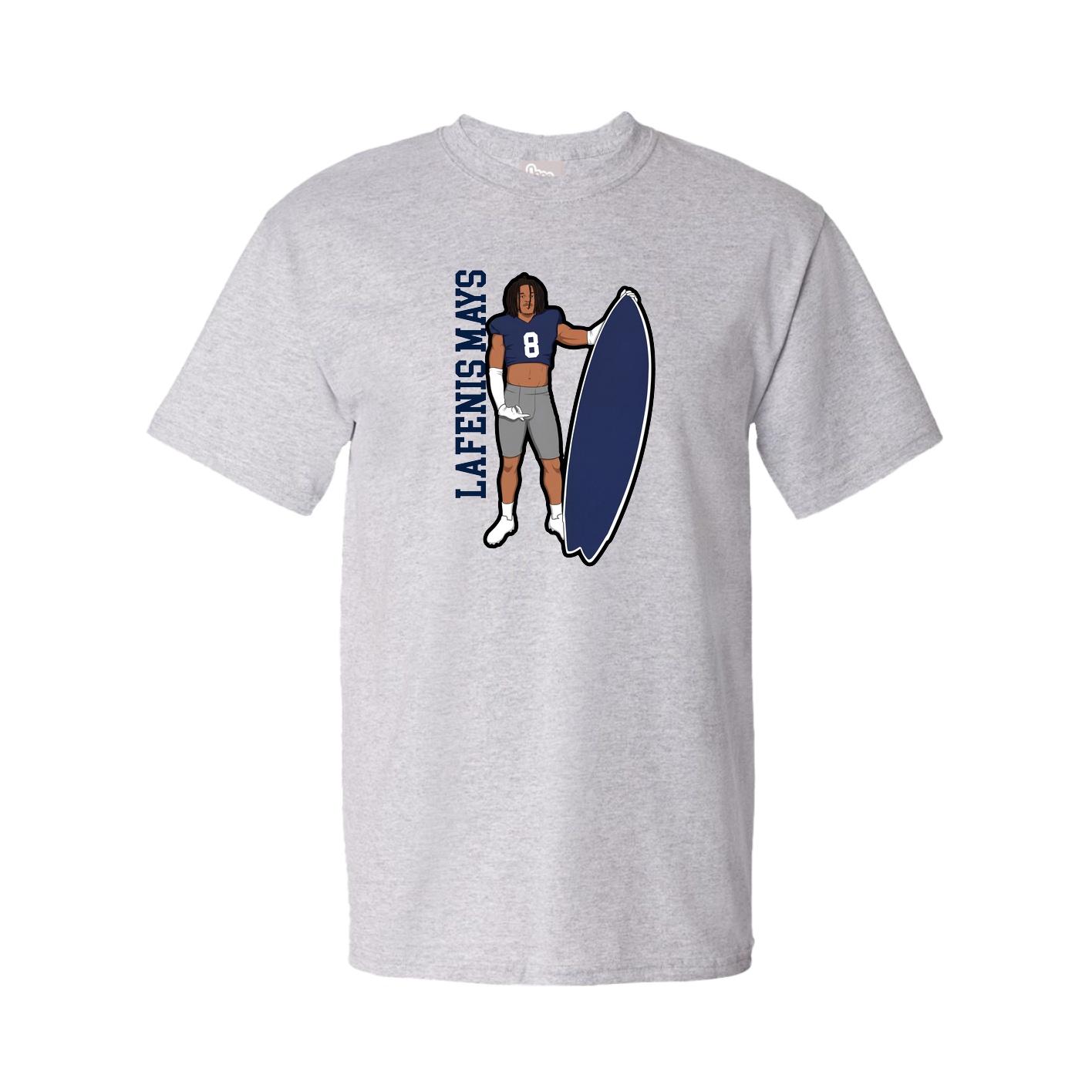 Tee — Name Vertical in Grey