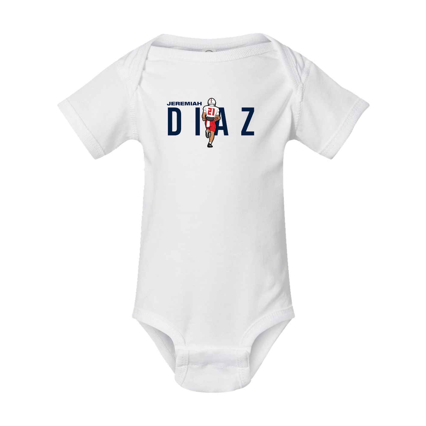 Baby Onesie — Player Name in White