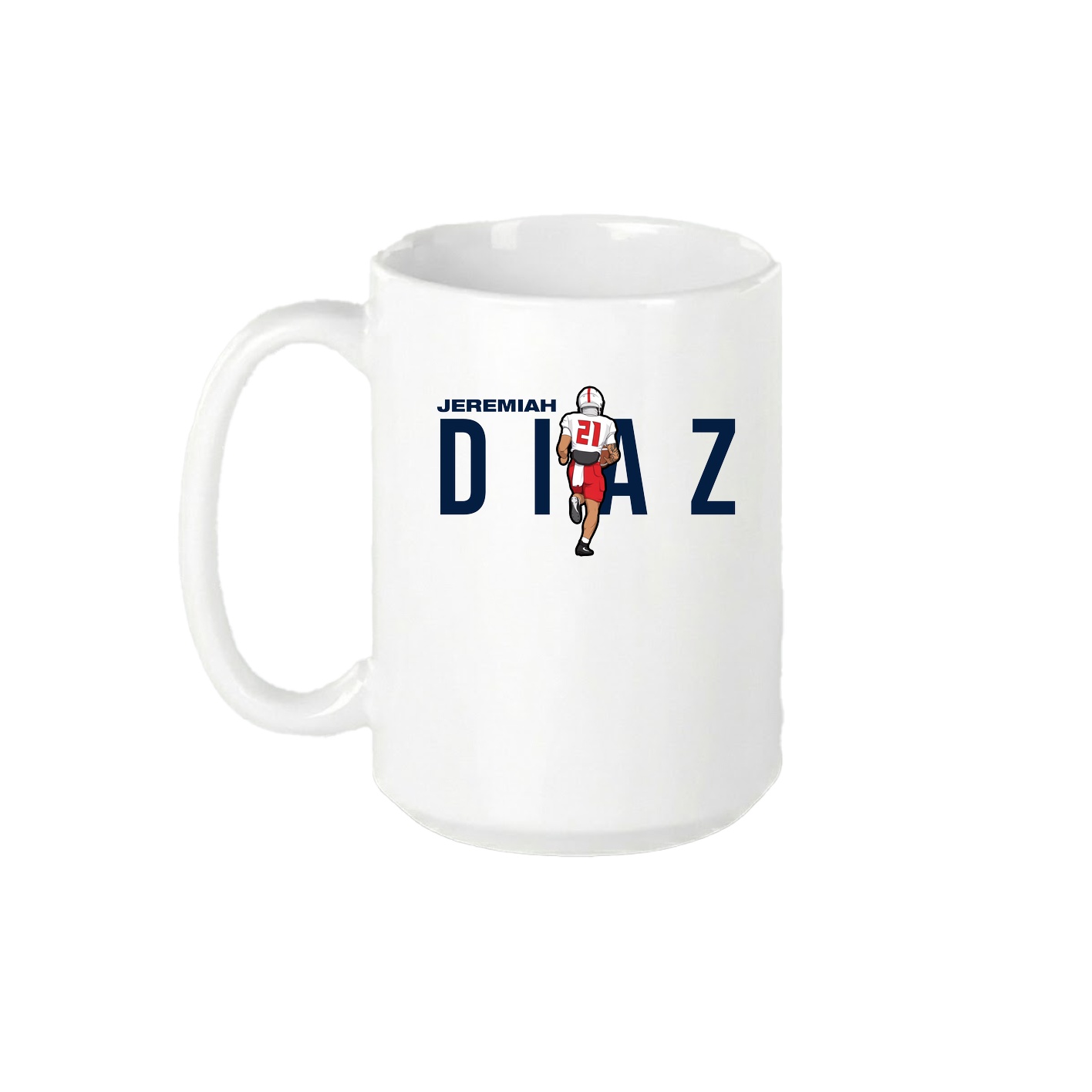 15oz Coffee Mug — Player Name in White