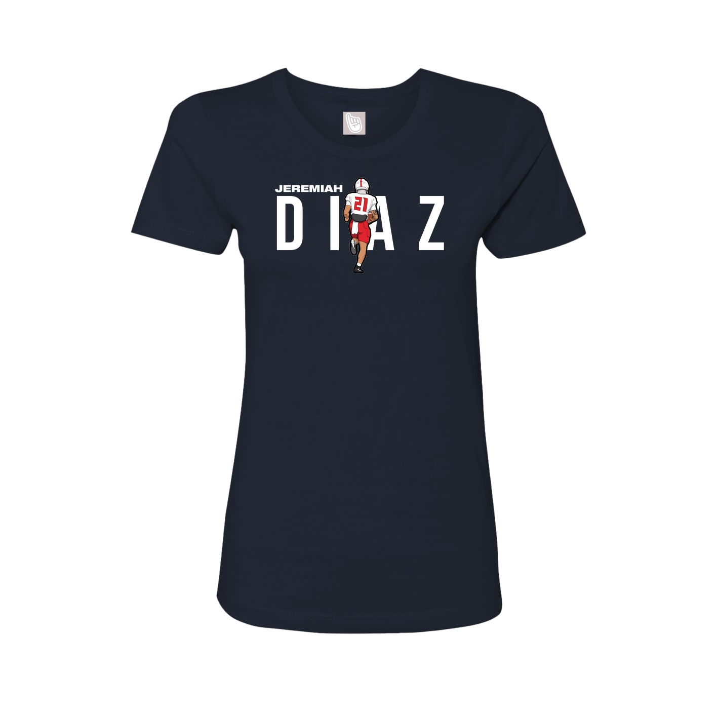 Fitted Women's Tee — Player Name in Navy