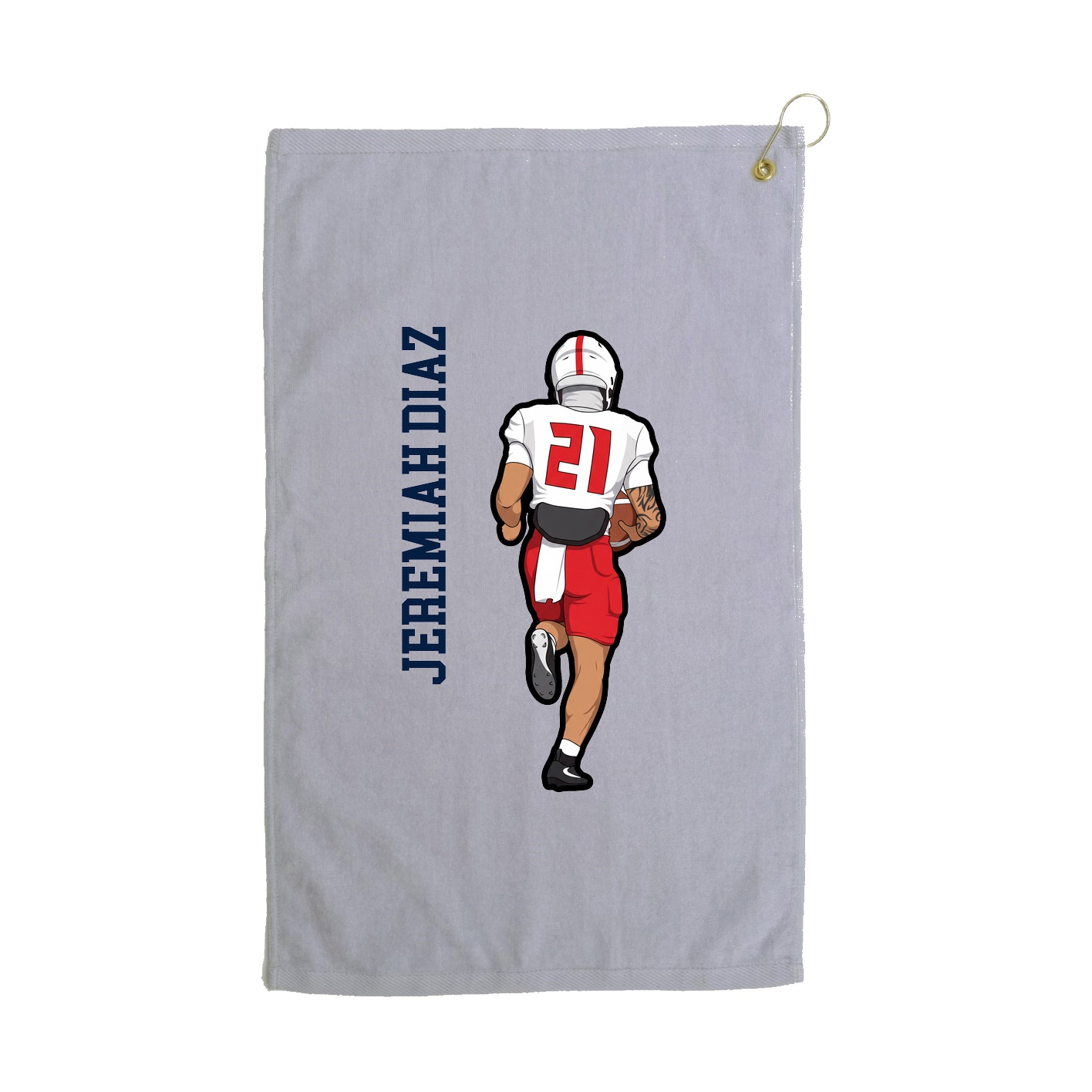 Golf Towel — Name Vertical in Grey