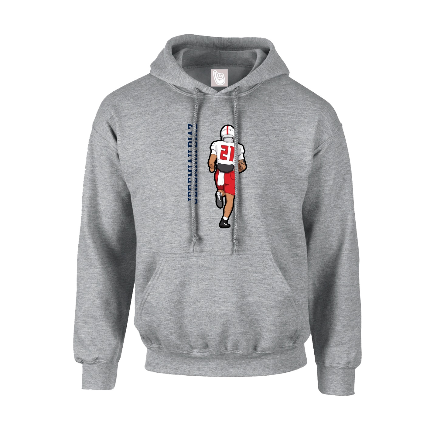 Hoodie — Name Vertical in Grey
