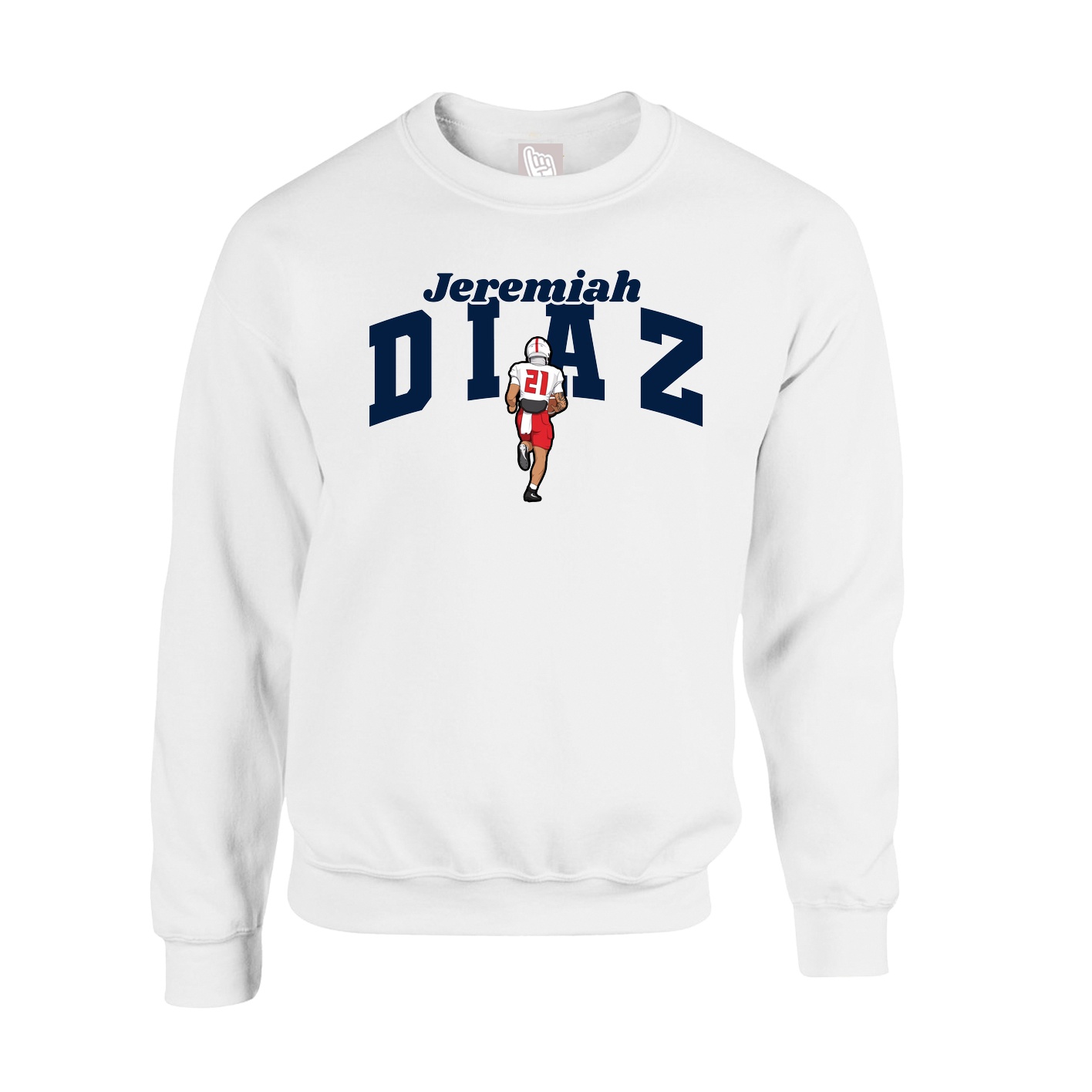 Fleece Crew — Signature Arch in White