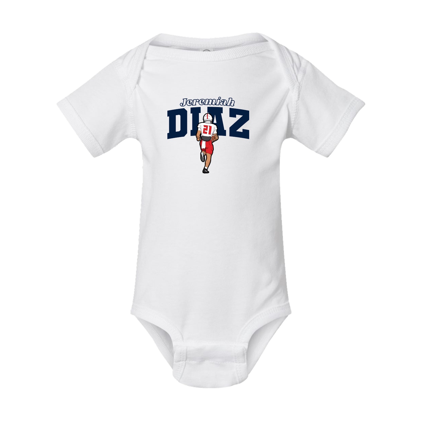 Baby Onesie — Name Arch in White