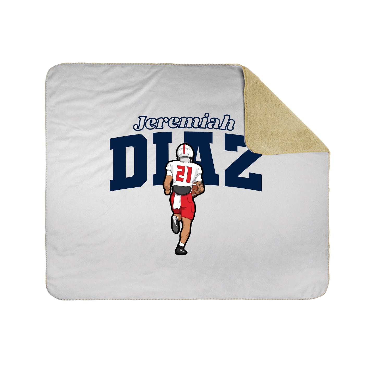 Throw Blanket — Name Arch in White