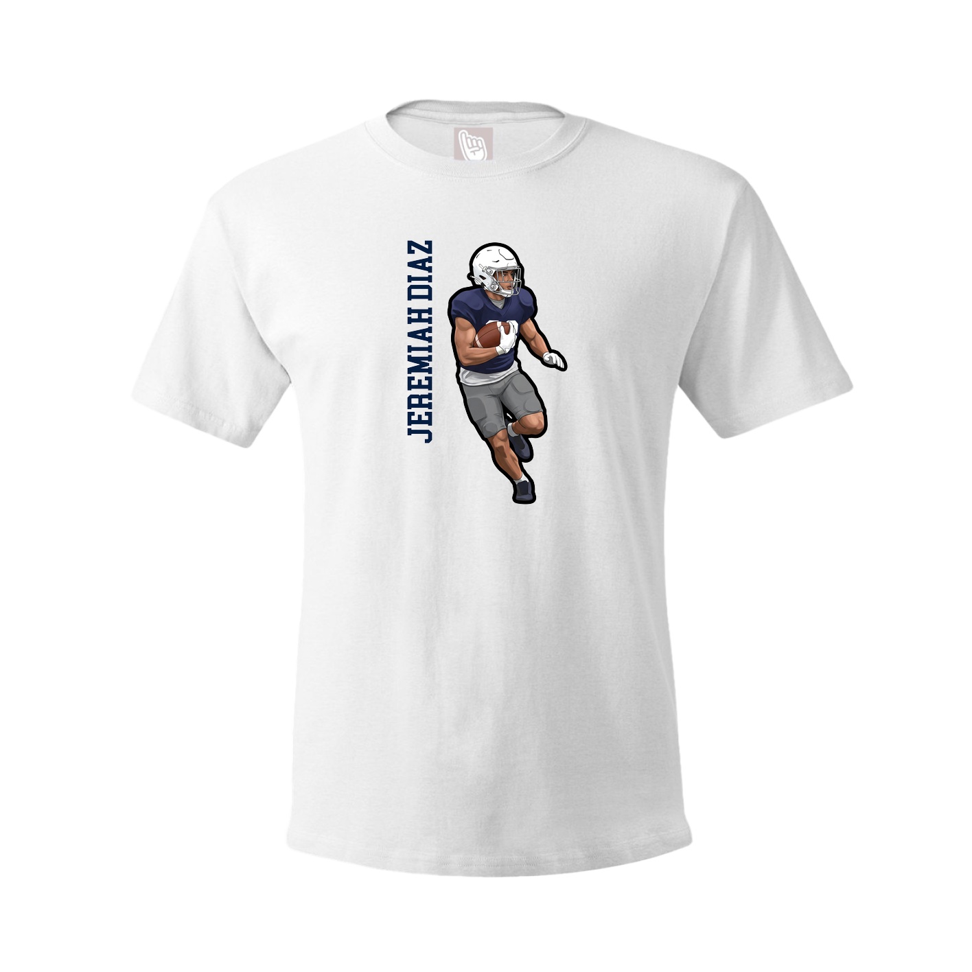 Tee — Name Vertical in White