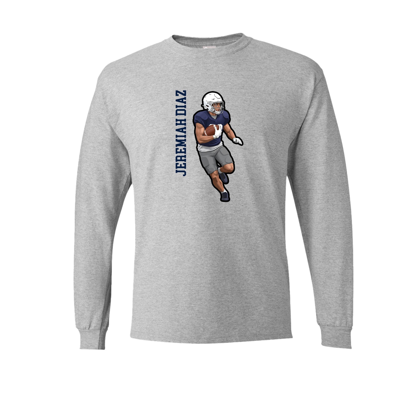 Long Sleeve Tee — Name Vertical in Grey