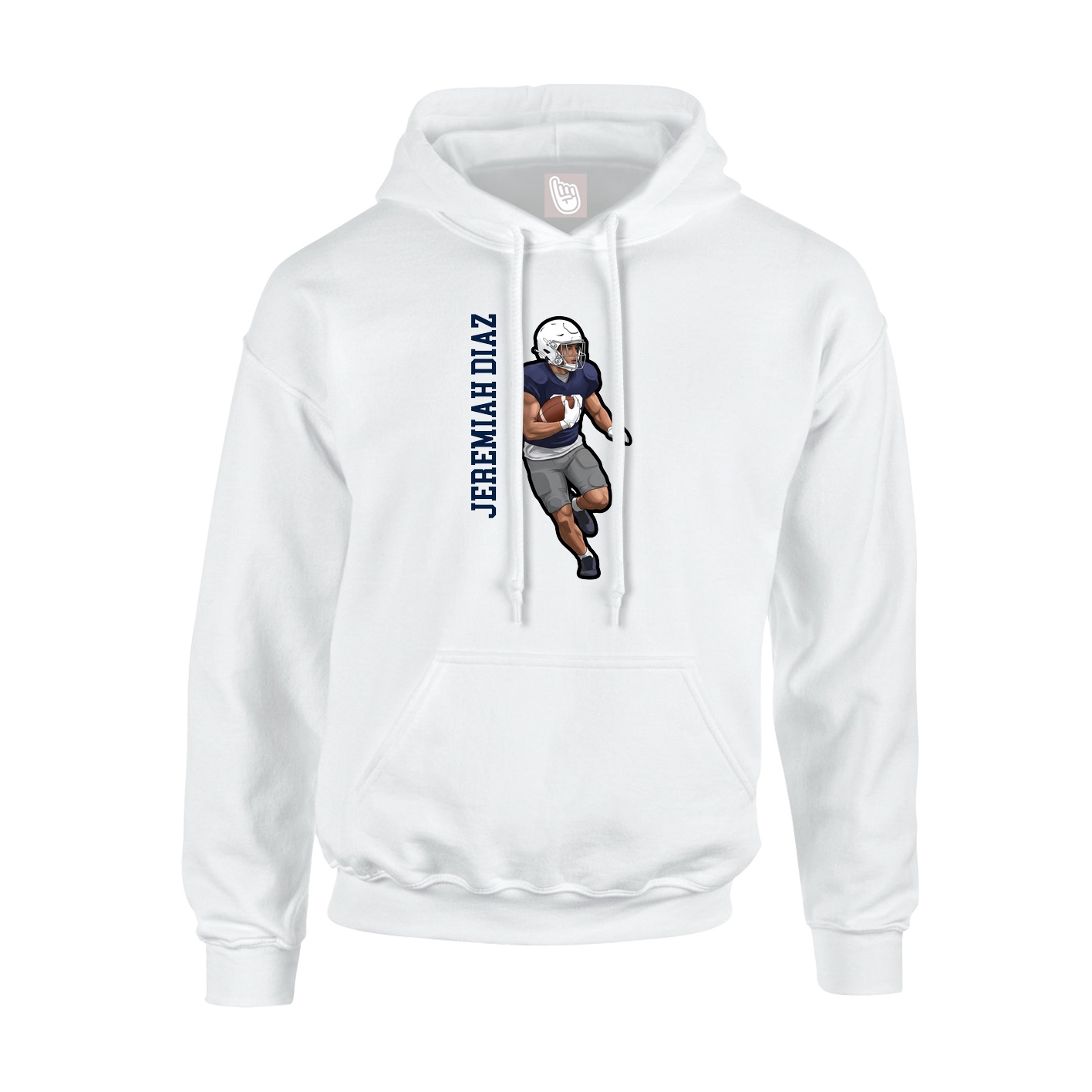 Youth Hoodie — Name Vertical in White