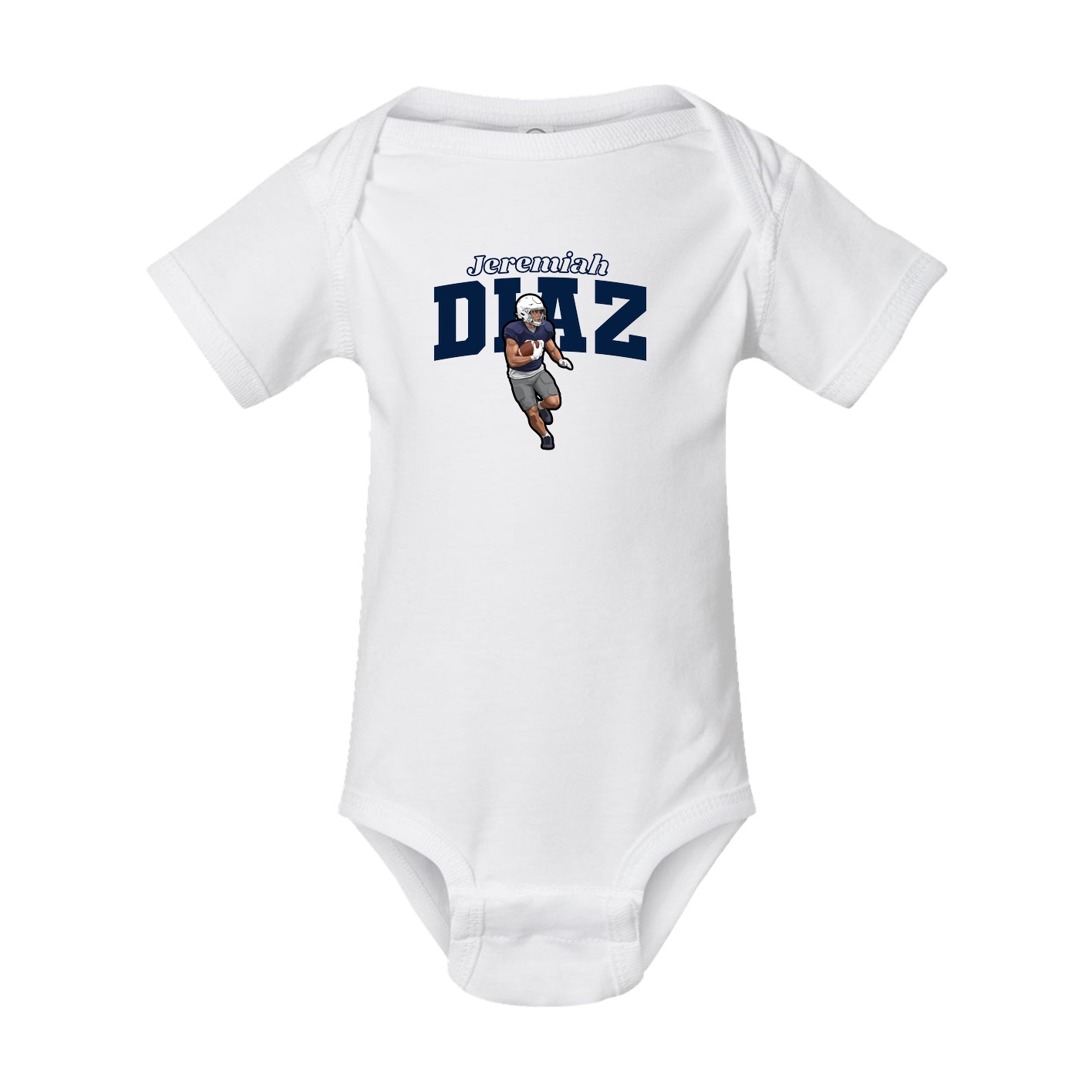 Baby Onesie — Name Arch in White
