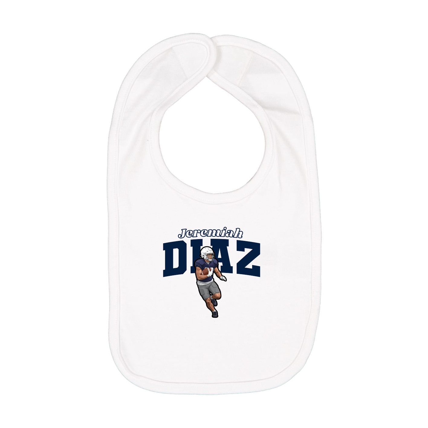 Infant Bib — Name Arch in White
