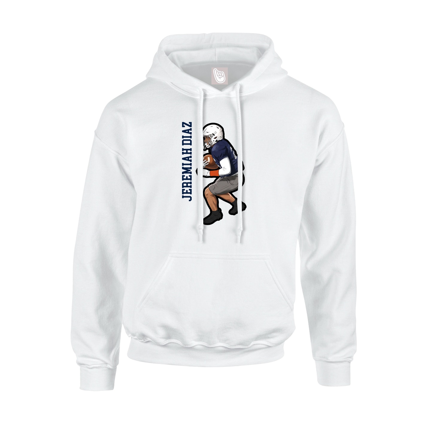 Hoodie — Name Vertical in White