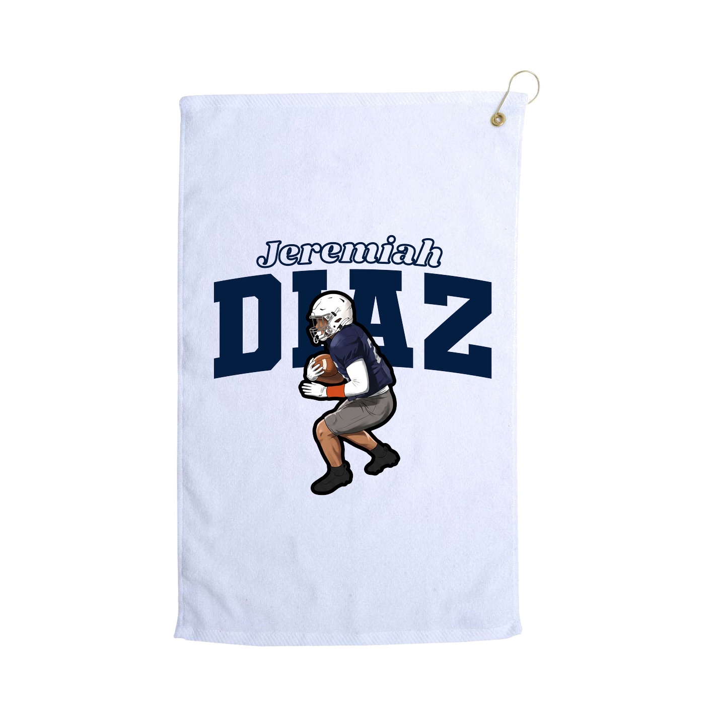 Golf Towel — Name Arch in White