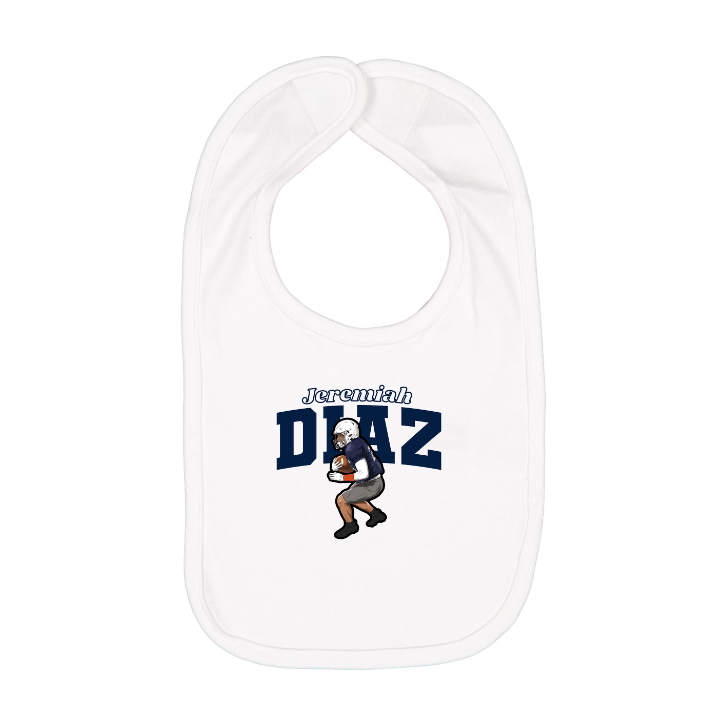 Infant Bib — Name Arch in White