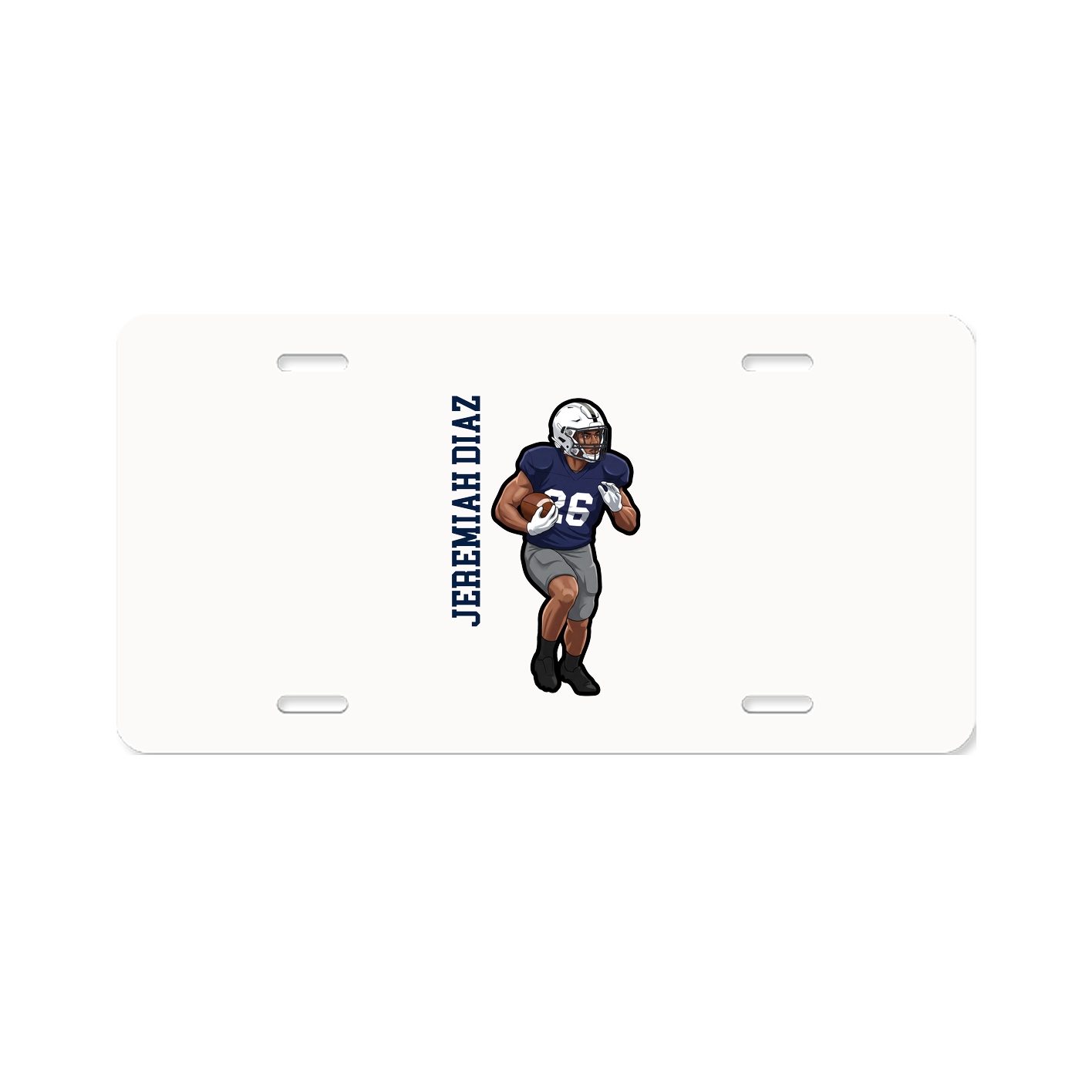 License Plate — Name Vertical in Classic