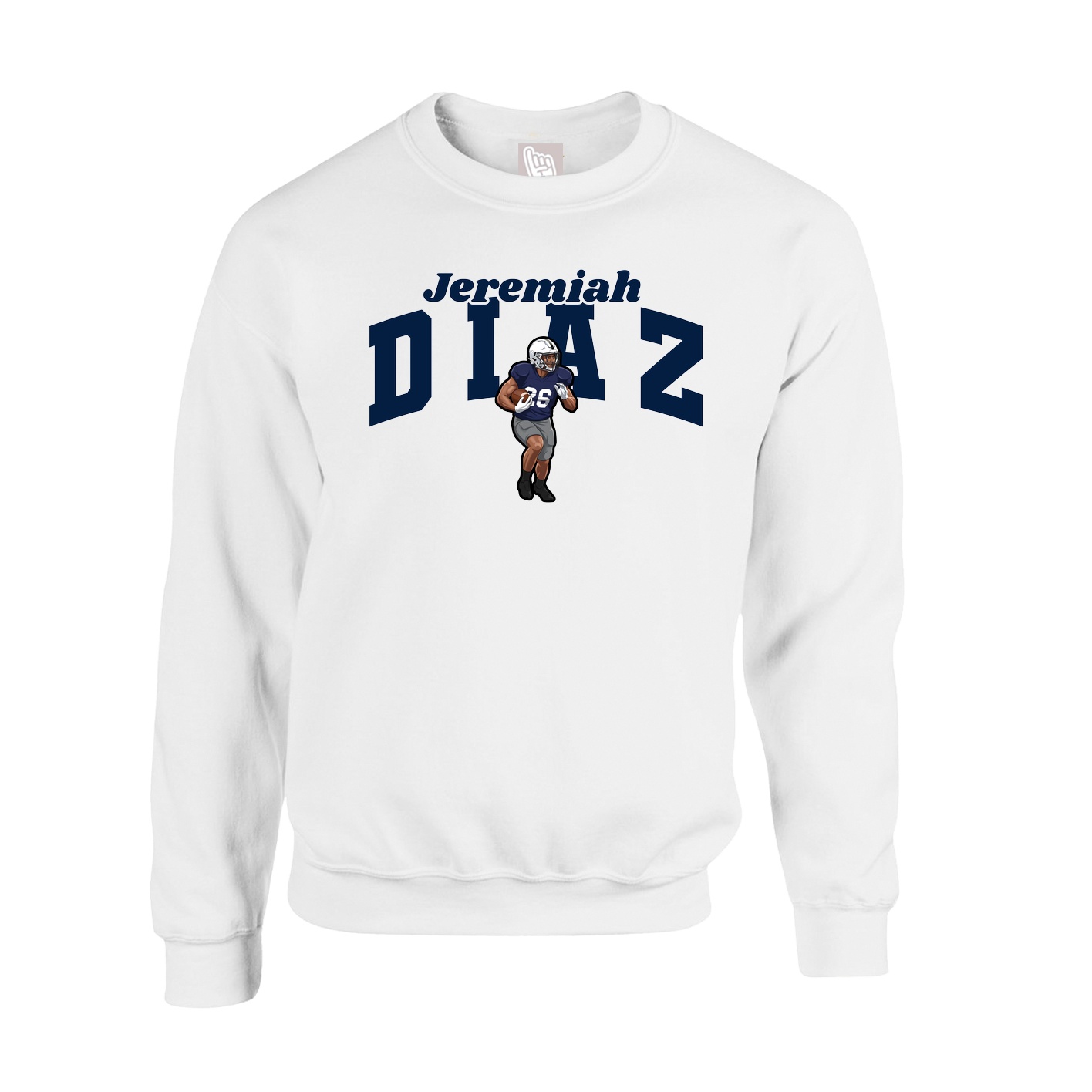 Fleece Crew — Signature Arch in White
