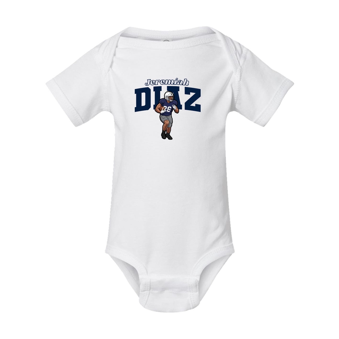 Baby Onesie — Name Arch in White