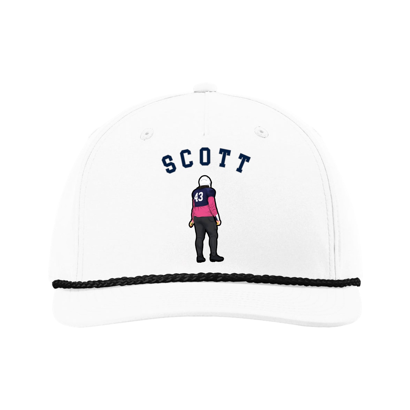 Five-Panel Classic Rope Cap — Shirsey Arch in White