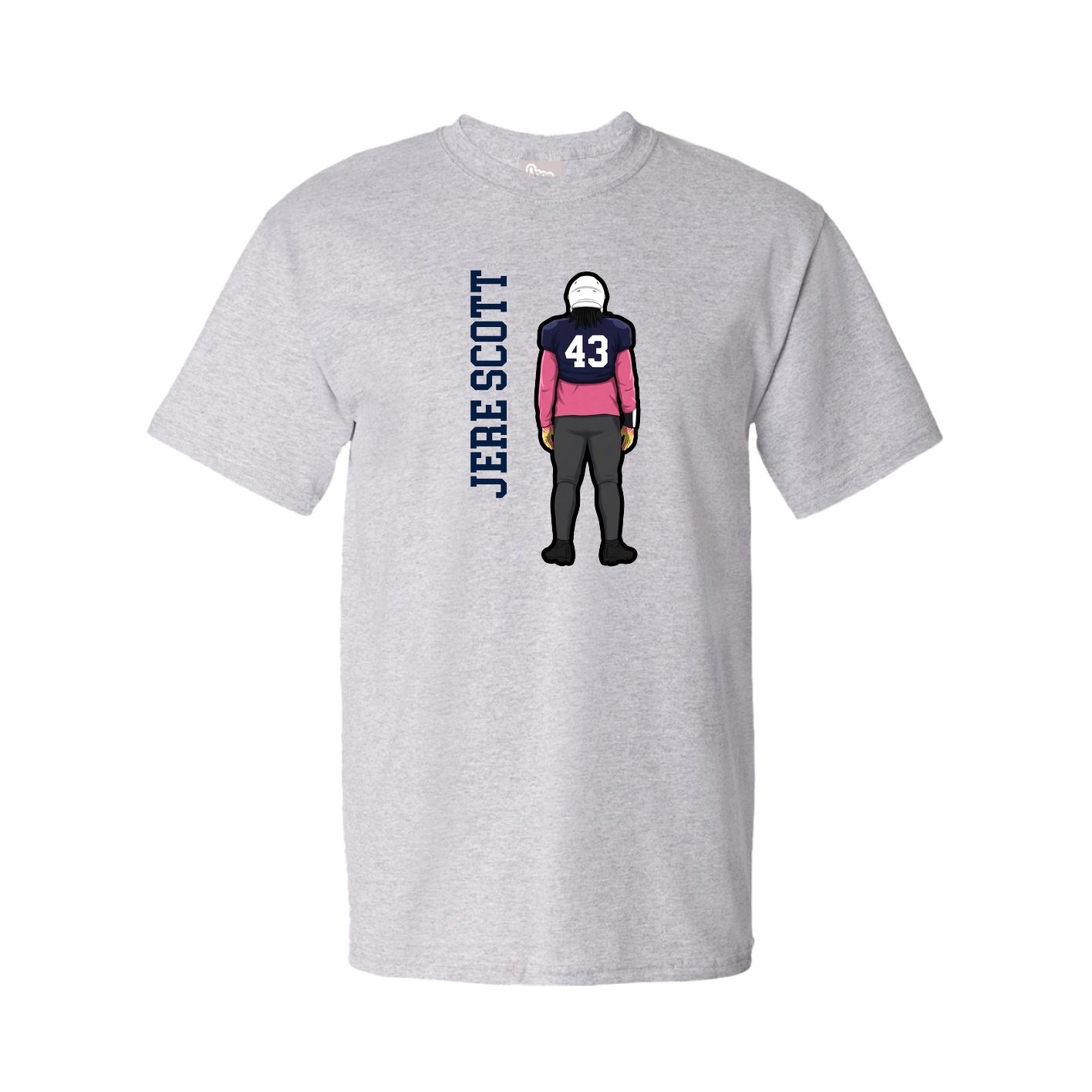 Youth Tee — Name Vertical in Grey
