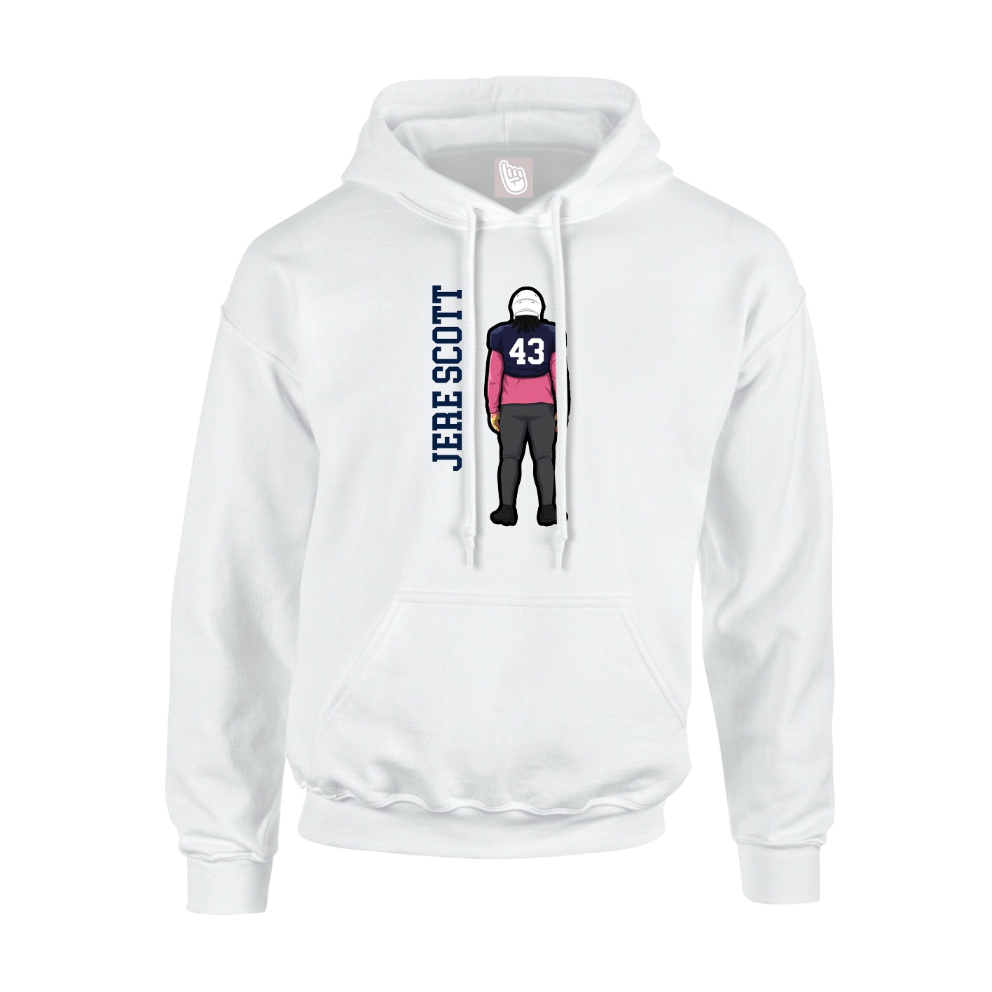 Youth Hoodie — Name Vertical in White