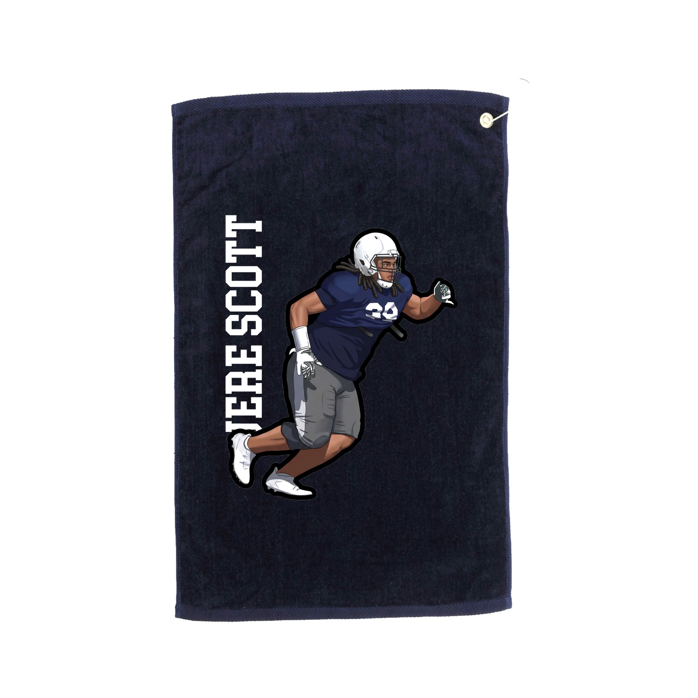 Golf Towel — Name Vertical in Navy