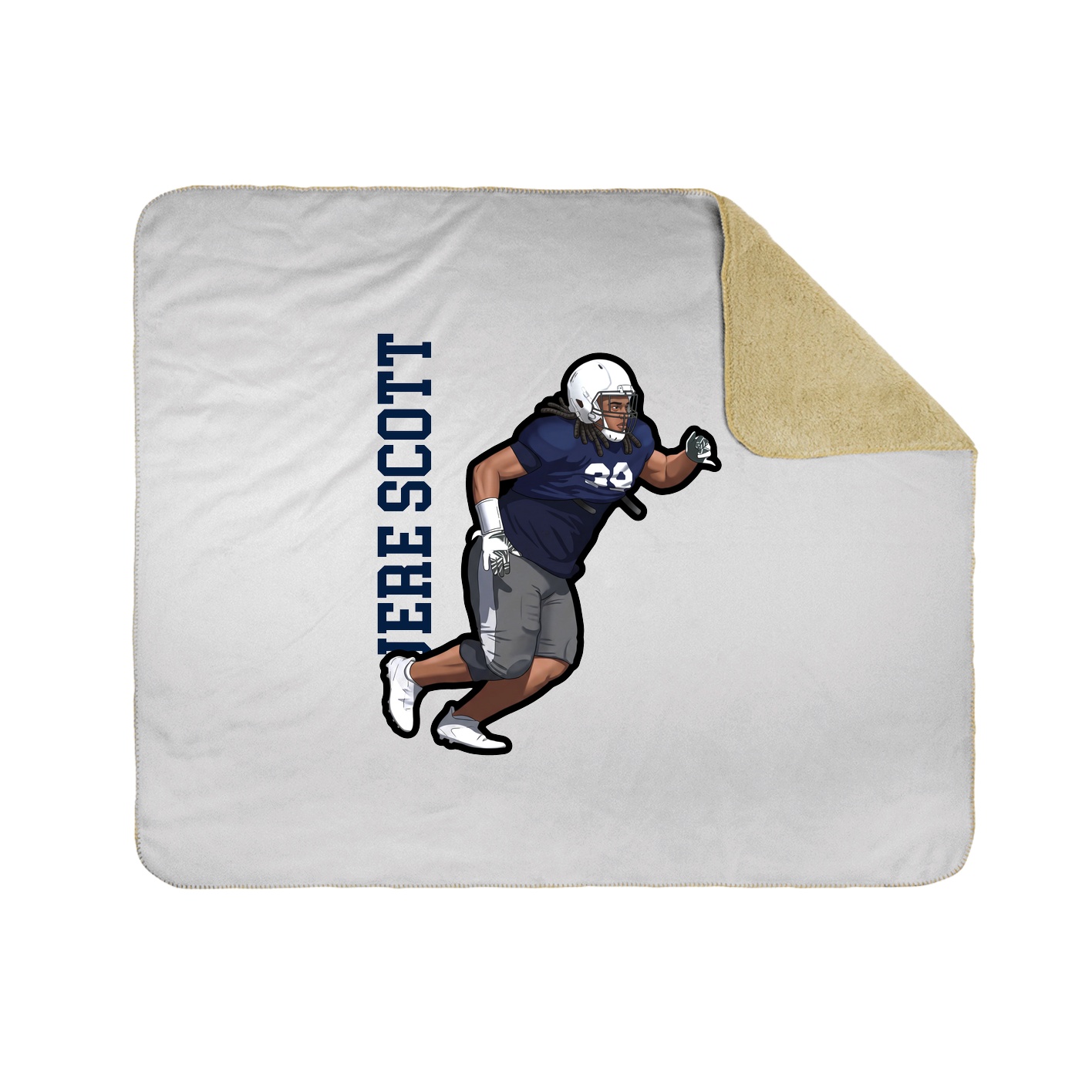 Throw Blanket — Name Vertical in White
