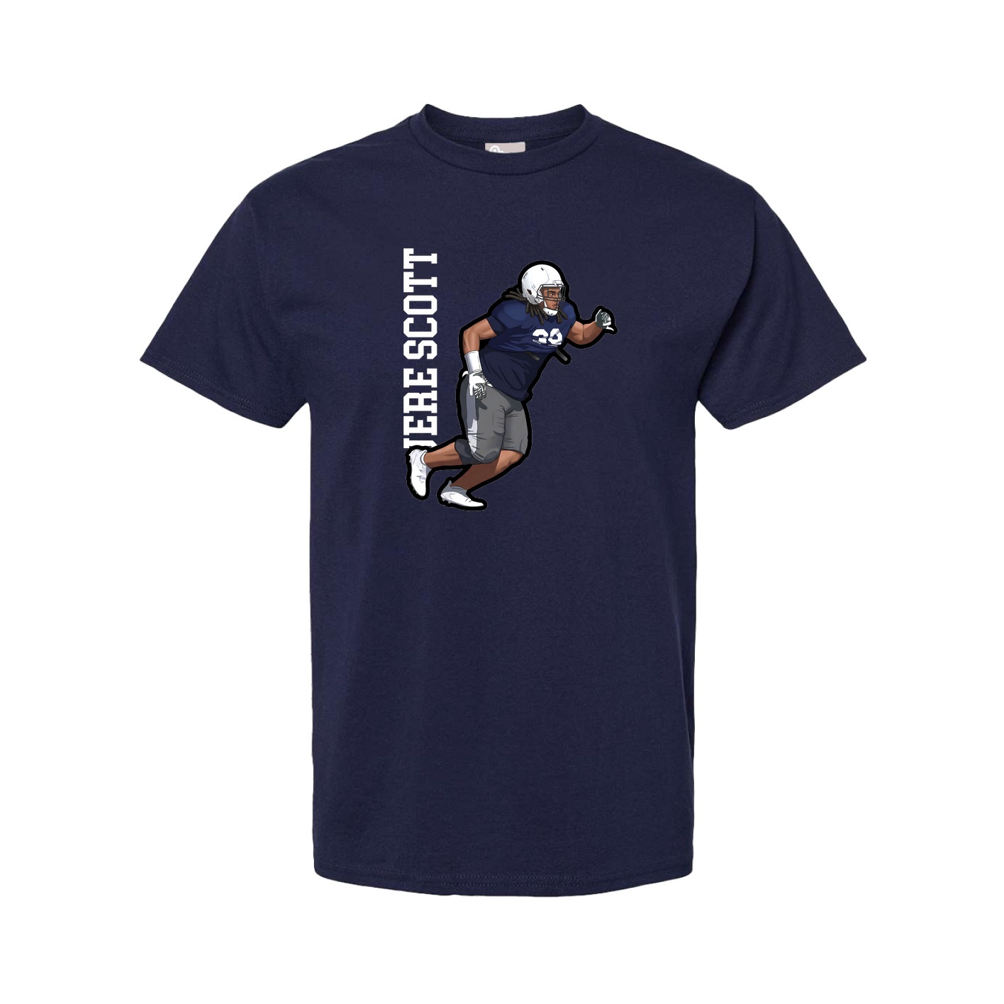 Tee — Name Vertical in Navy