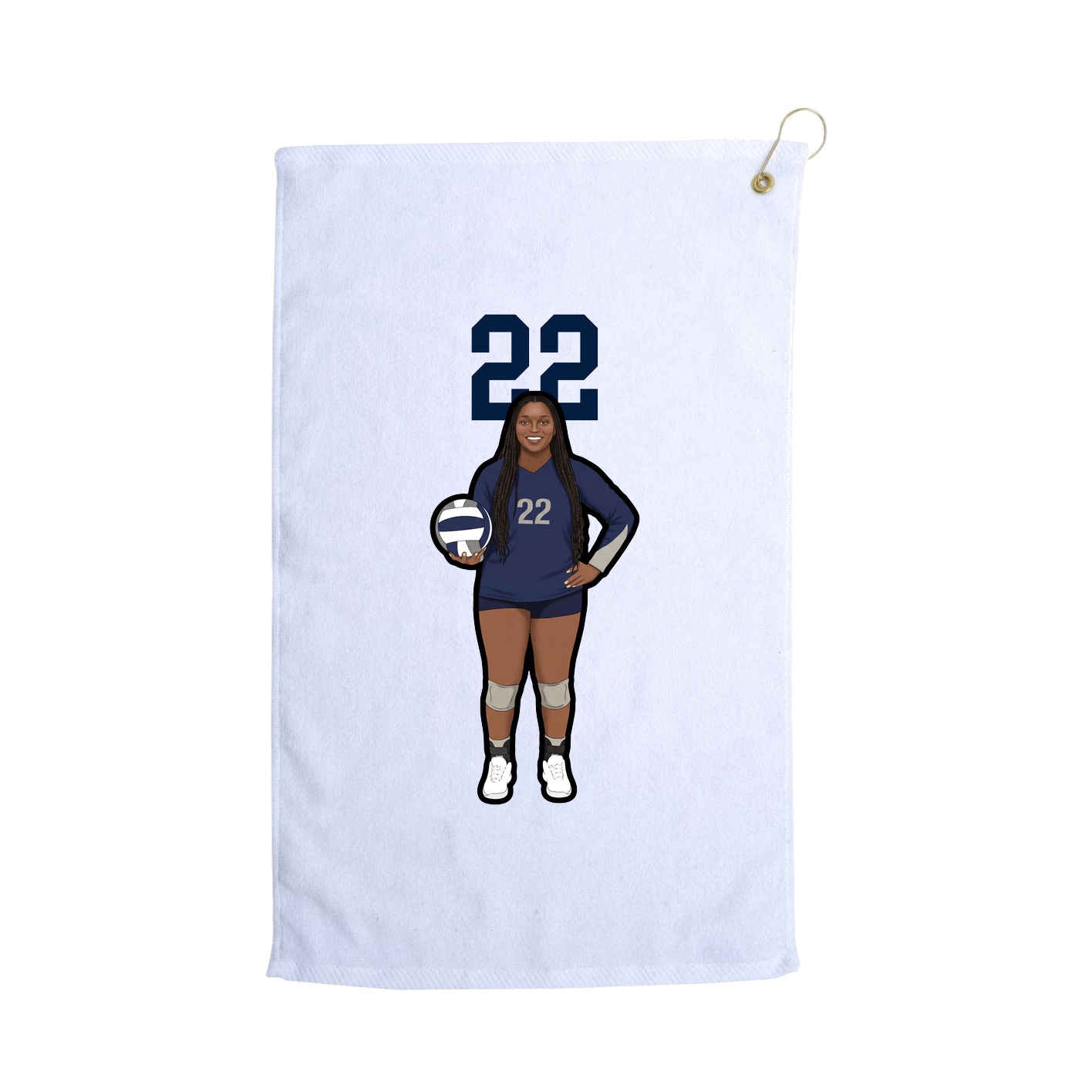 Golf Towel — Number Top in White