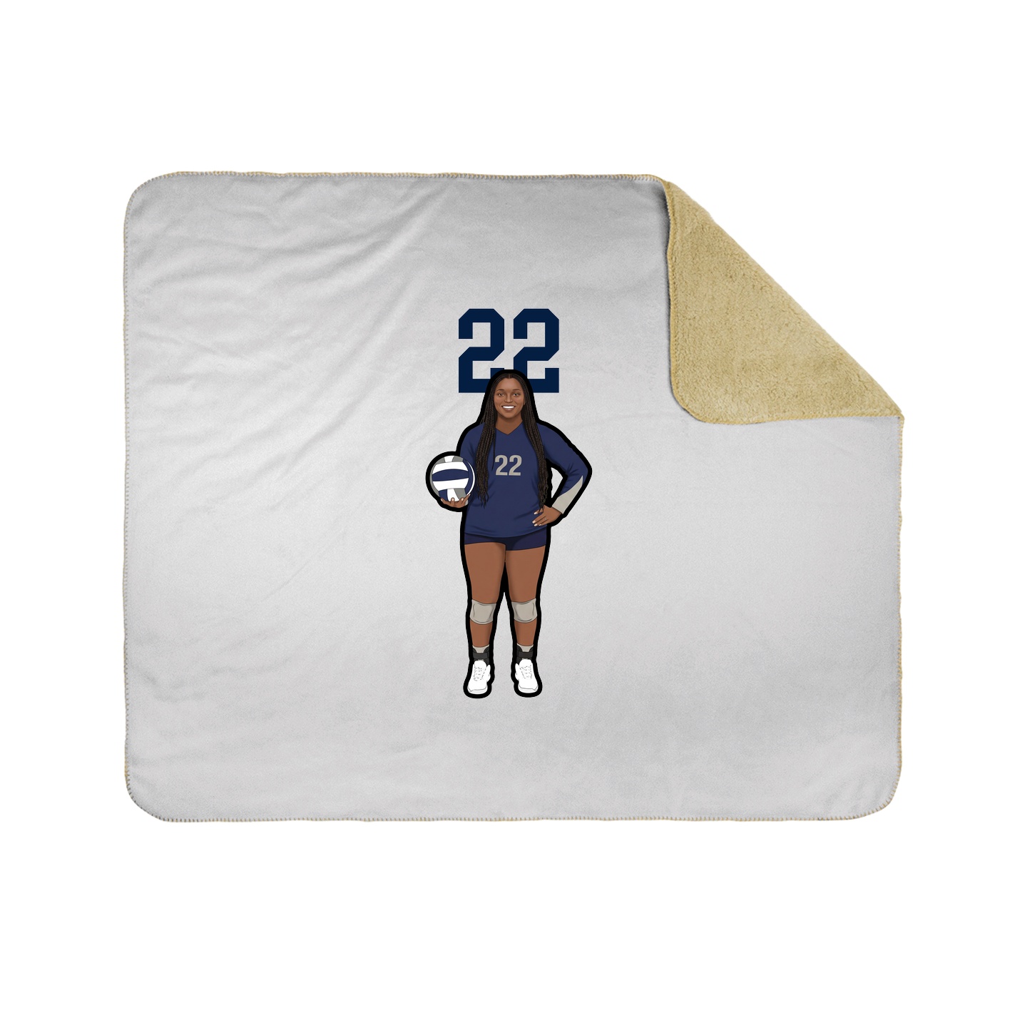 Throw Blanket — Number Top in White