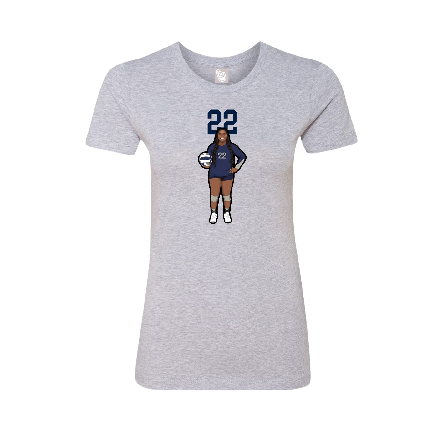 Fitted Women's Tee — Number Top in Grey