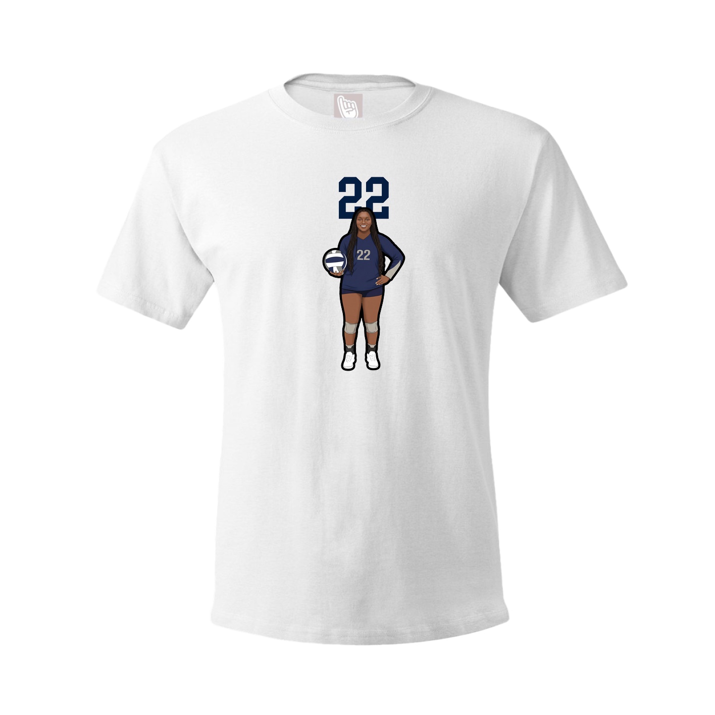 Youth Tee — Number Top in White