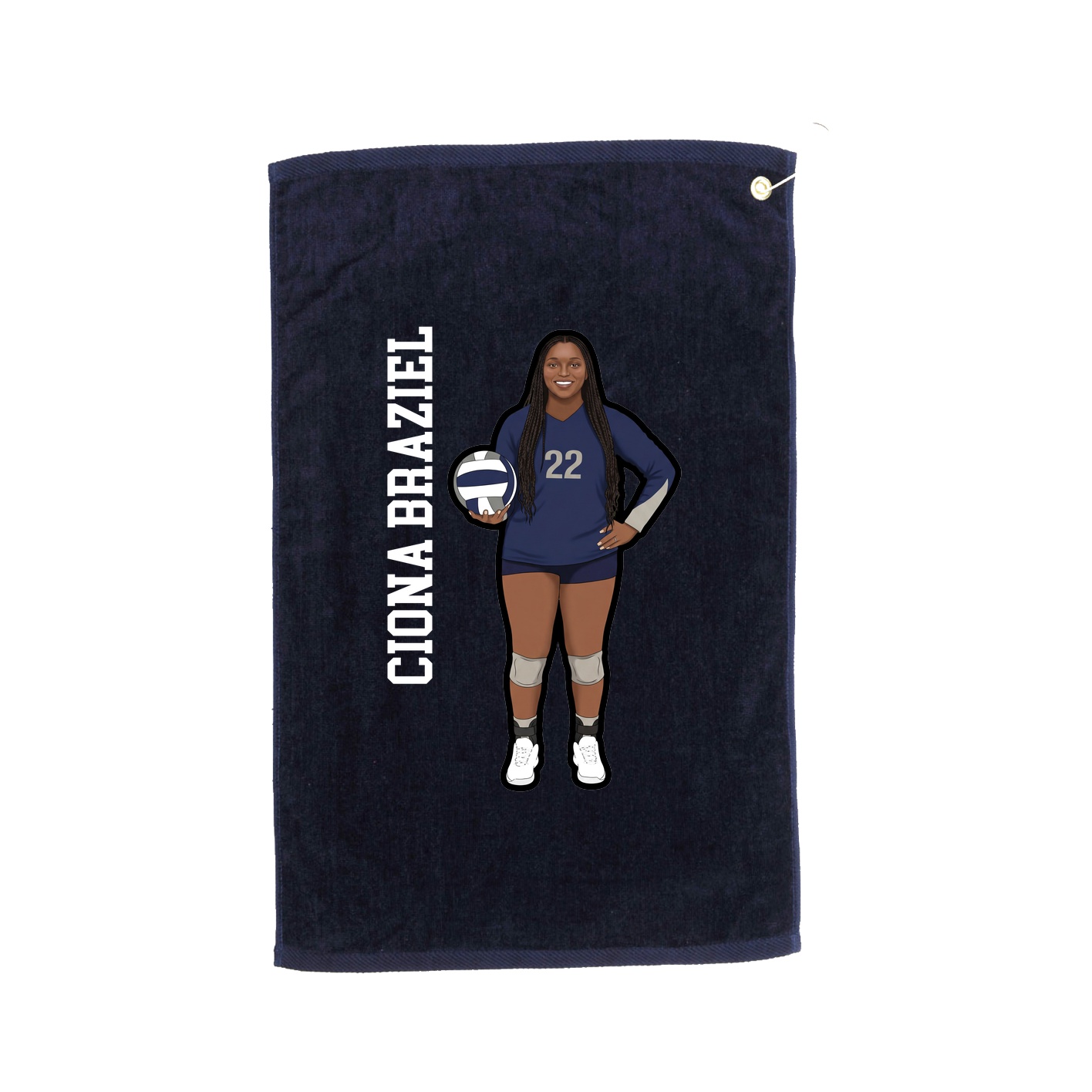Golf Towel — Name Vertical in Navy
