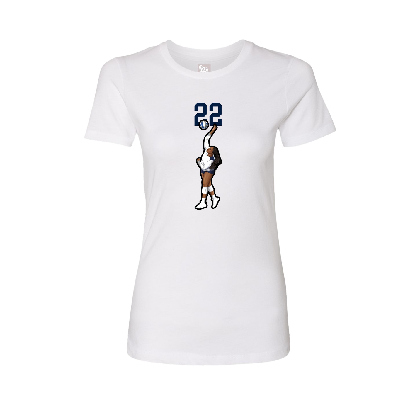 Fitted Women's Tee — Number Top in White