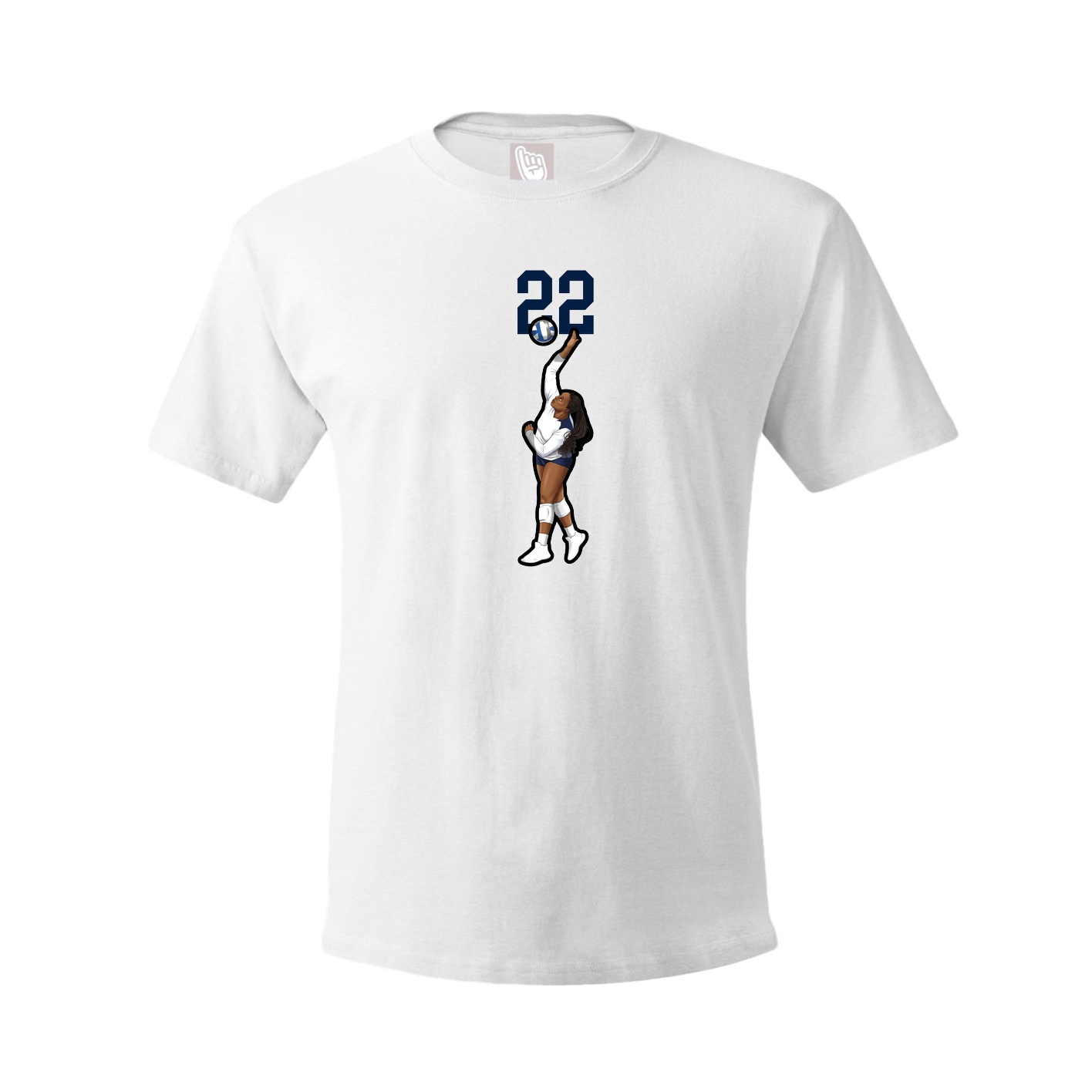 Youth Tee — Number Top in White