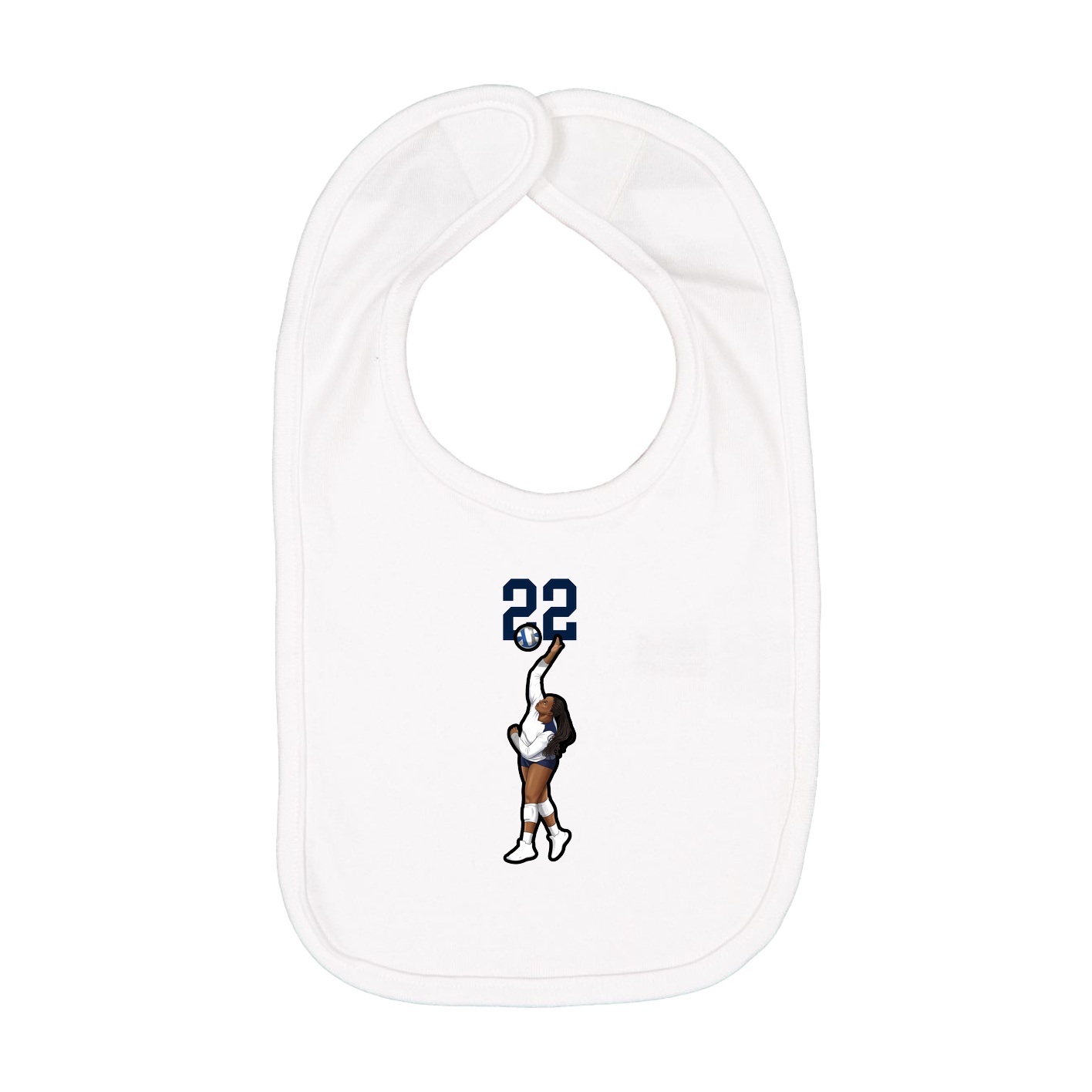 Infant Bib — Number Top in White