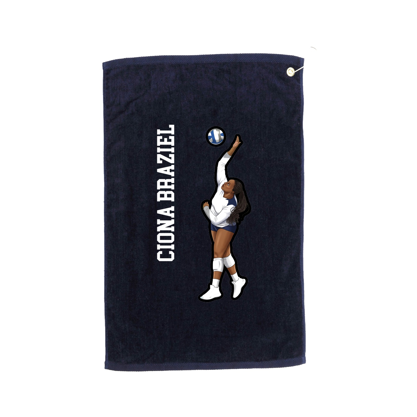 Golf Towel — Name Vertical in Navy