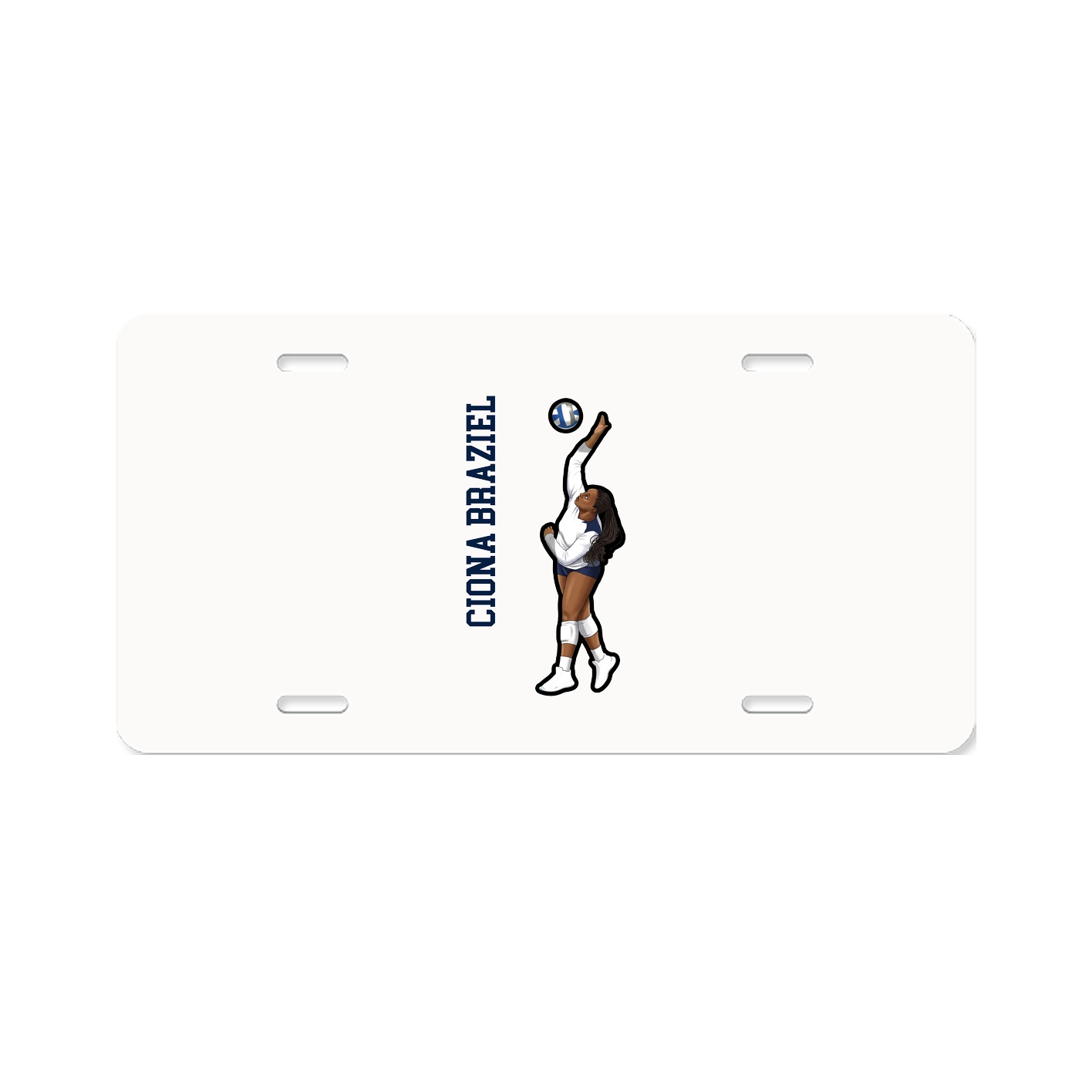 License Plate — Name Vertical in Classic