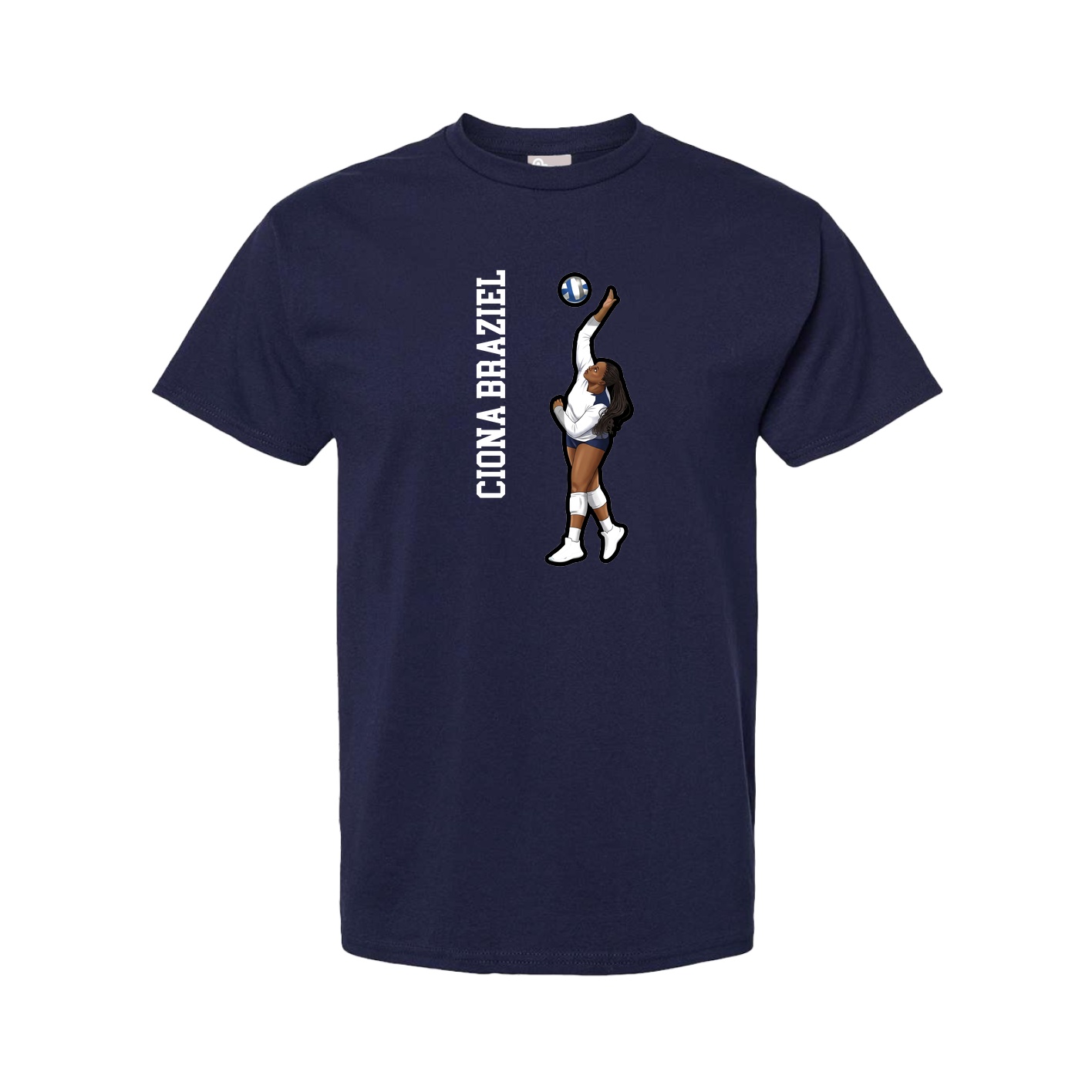Tee — Name Vertical in Navy