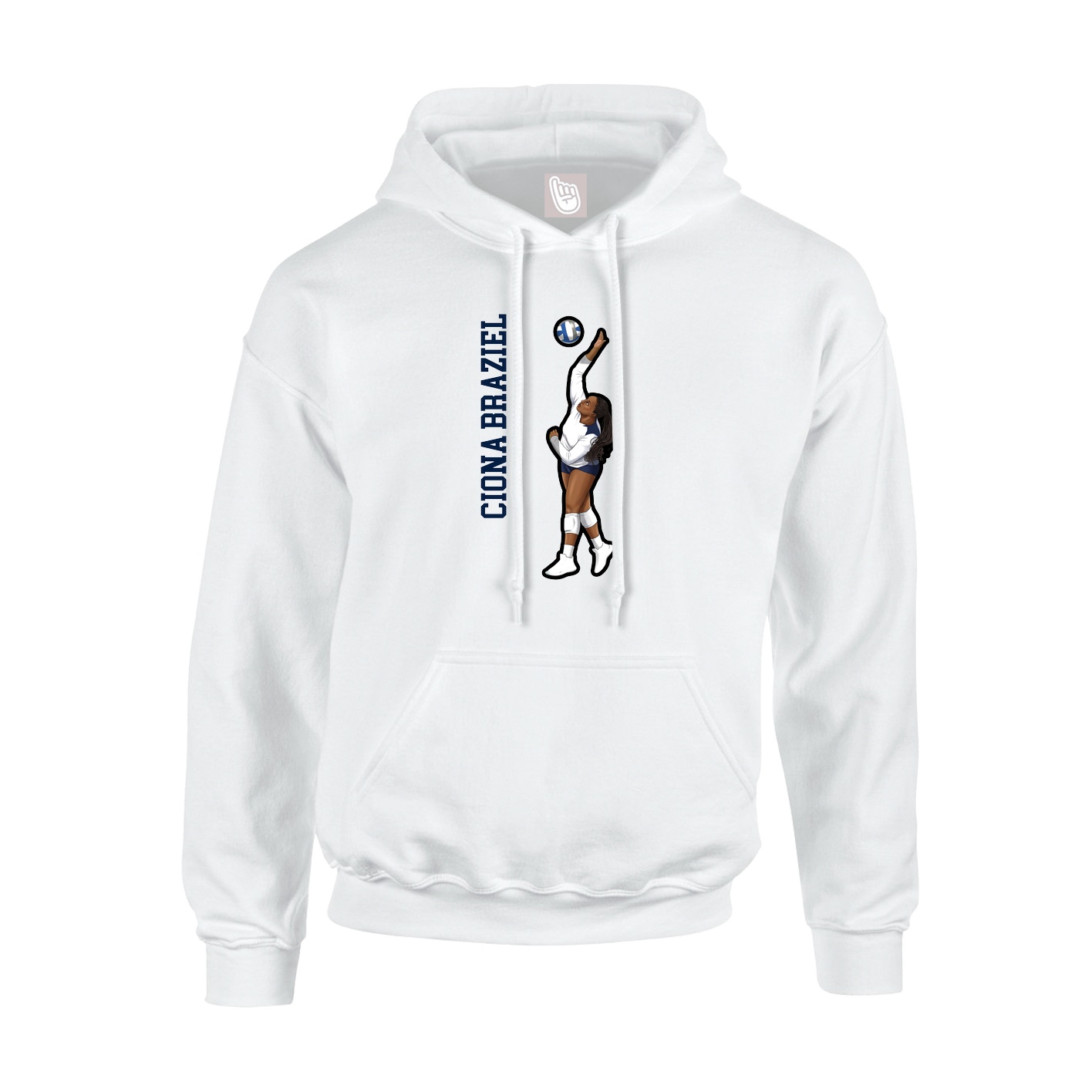Youth Hoodie — Name Vertical in White